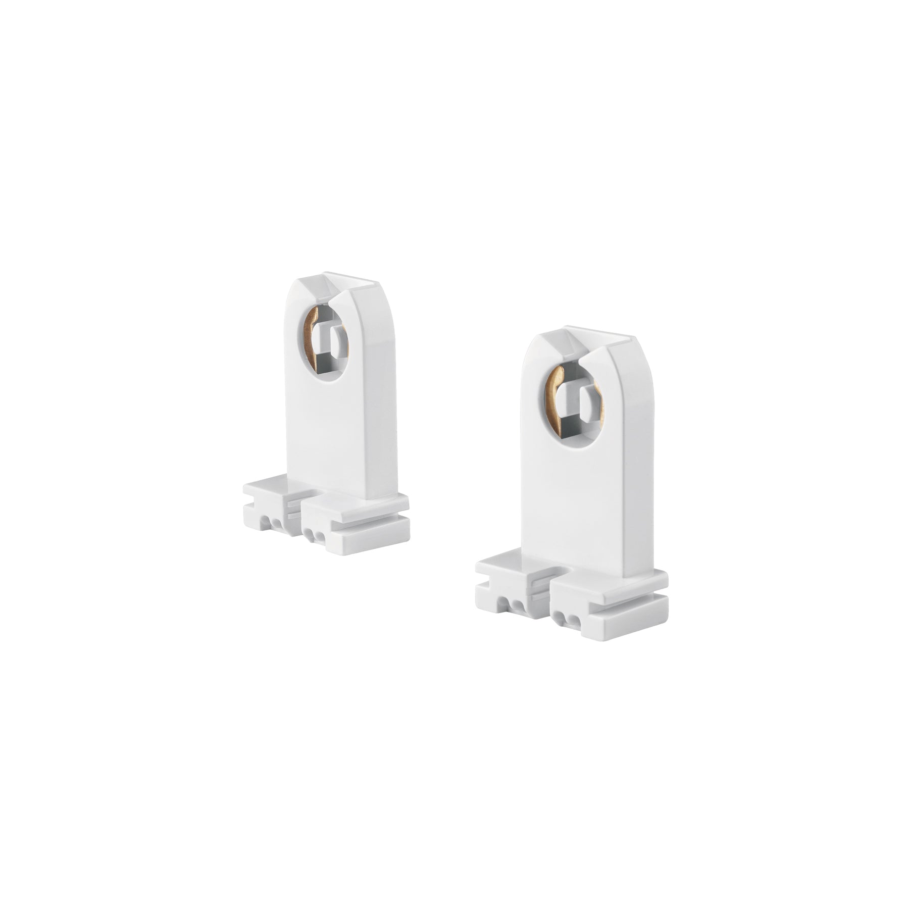 Portalámpara de plástico, base G13 bipin, 2 pzas, Volteck