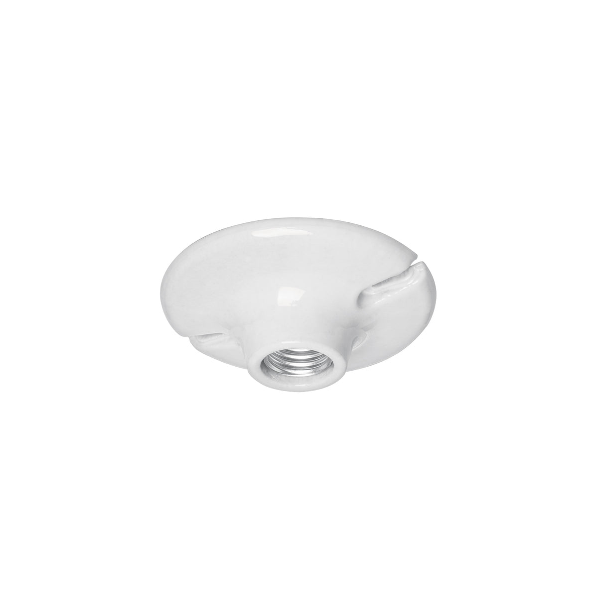 Portalámpara de porcelana, 4-1/2", circular, Volteck