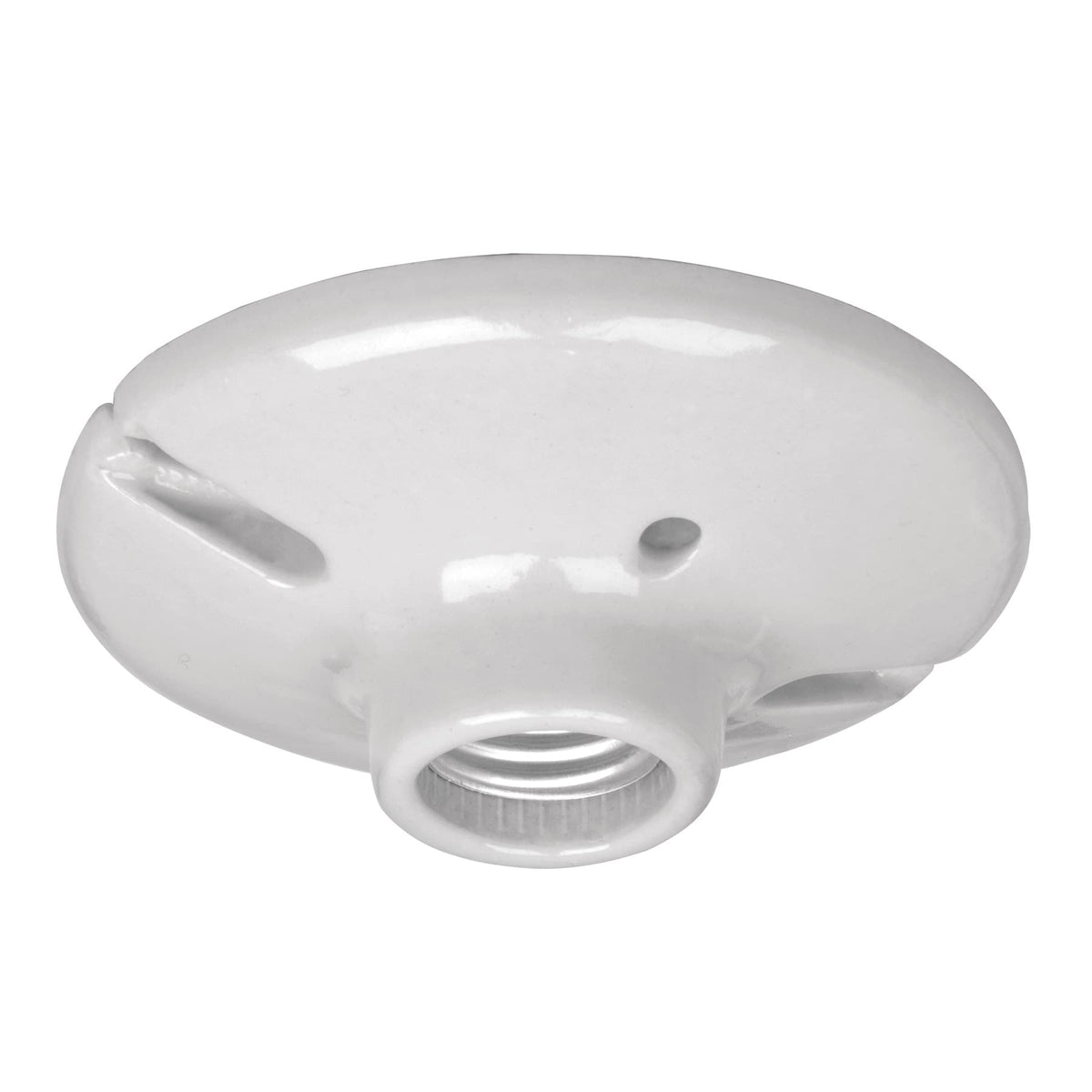 Portalámpara de porcelana, 4-1/2', redonda, a granel Volteck