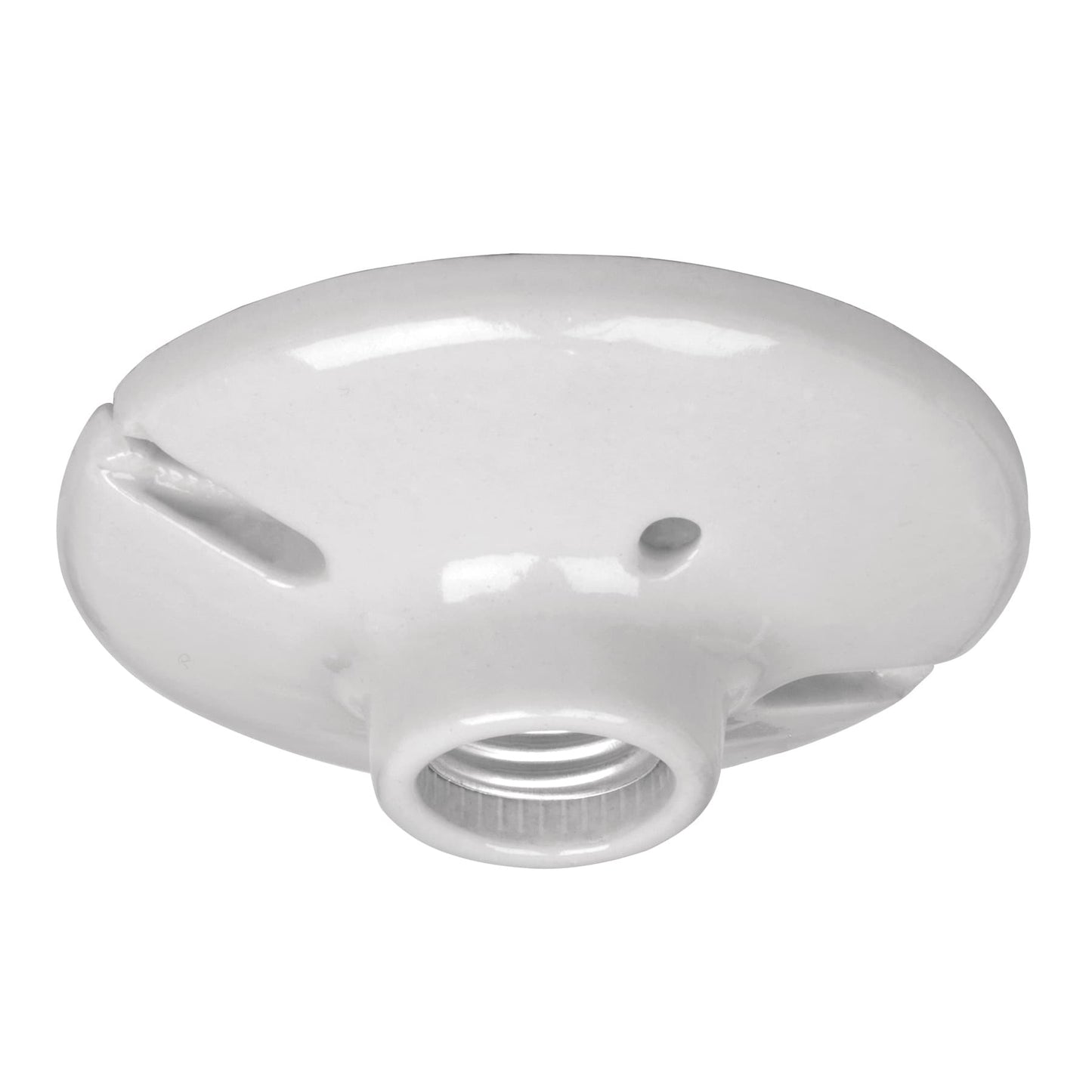 Portalámpara de porcelana, 4-1/2', redonda, a granel Volteck