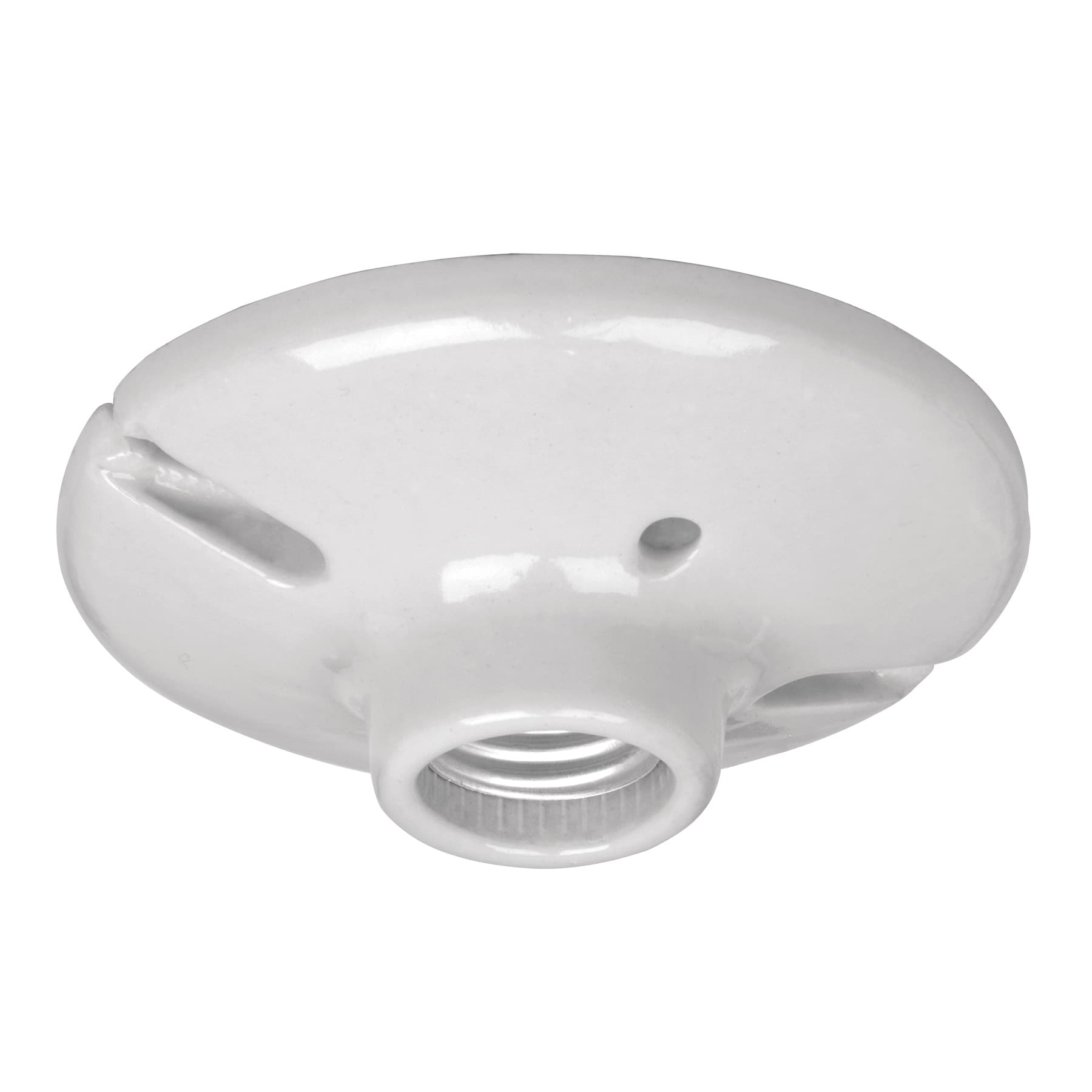 Portalámpara de porcelana, 4-1/2', redonda, a granel Volteck