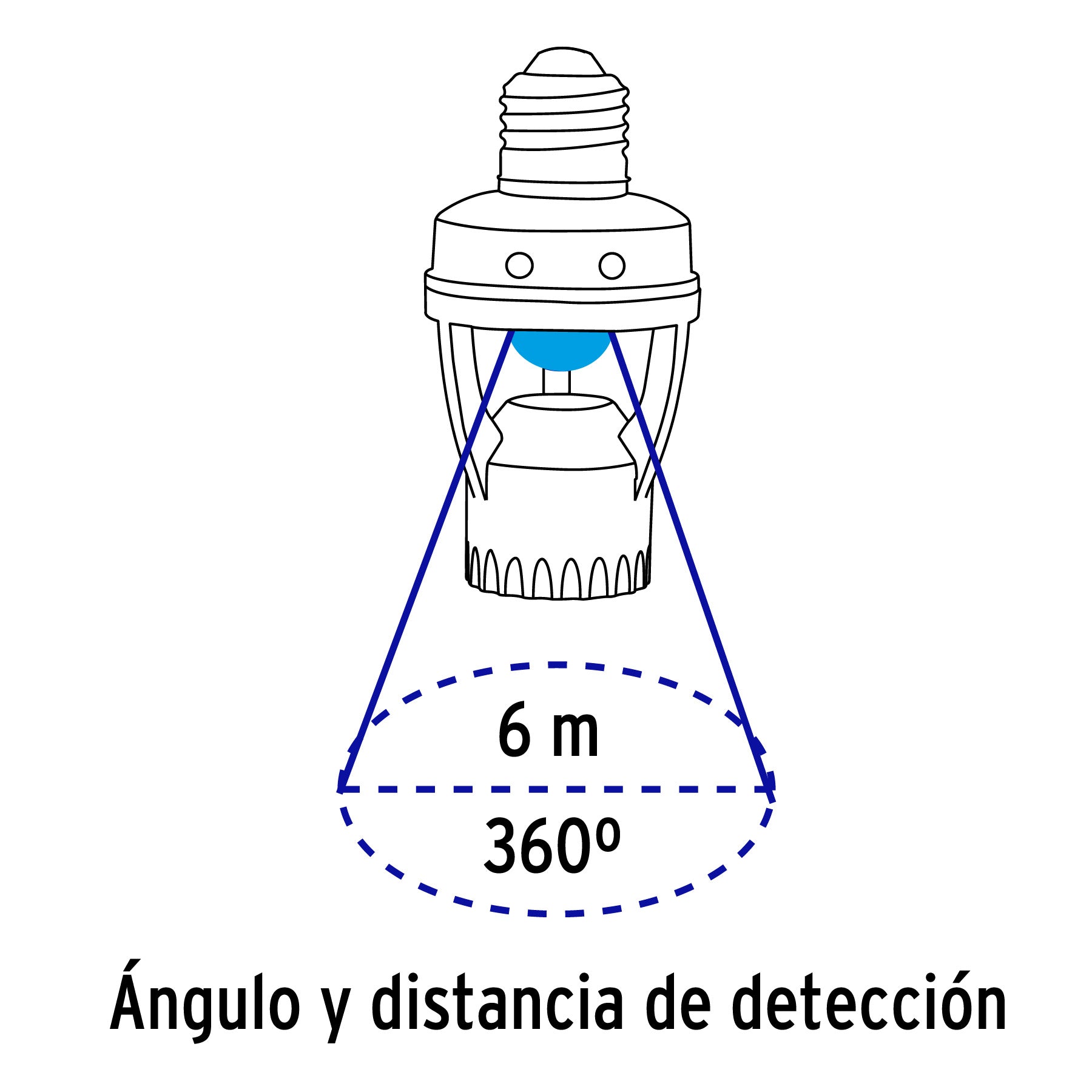 Portalámpara con sensor de movimiento 360°