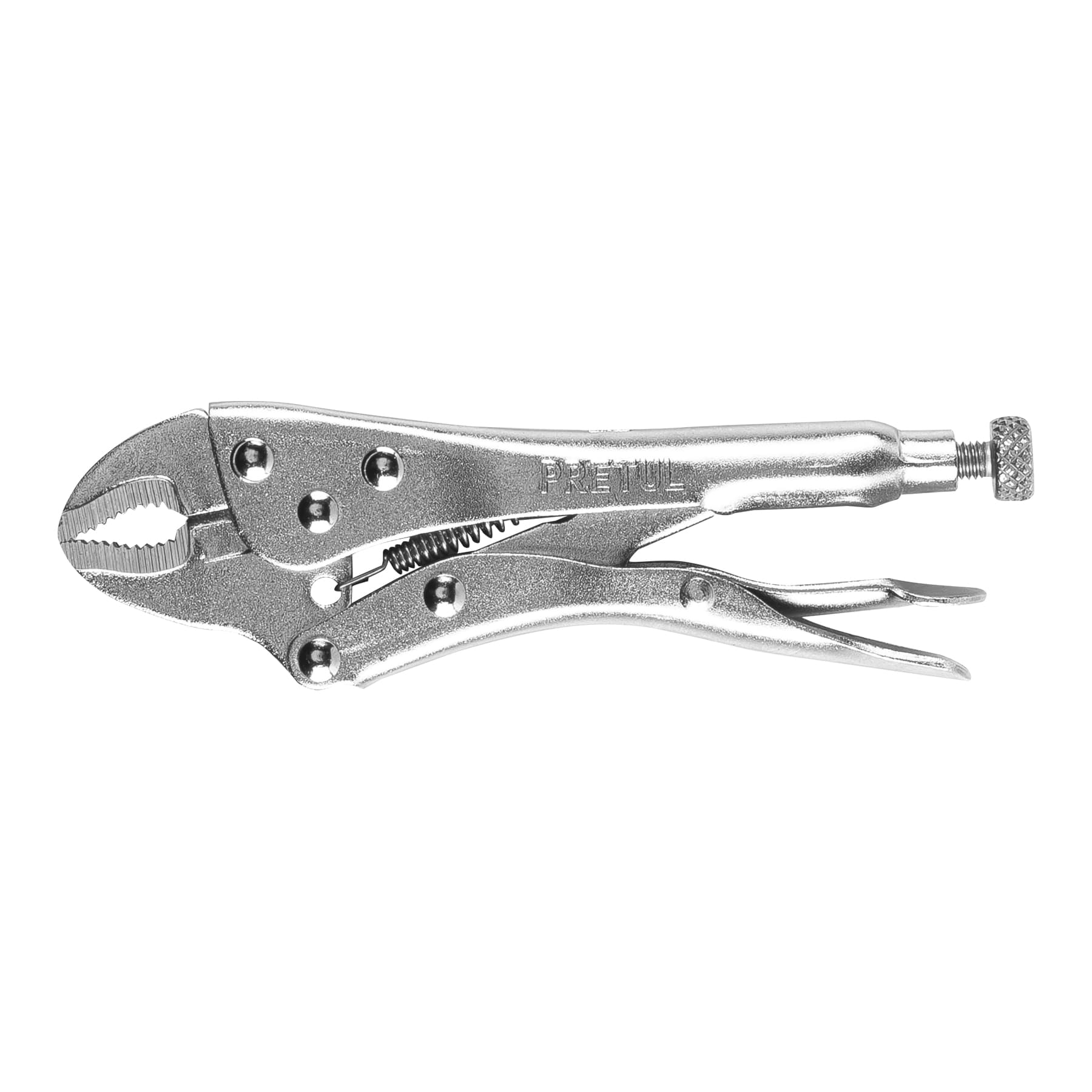 Pinza de presión 5", mordaza curva, pretul