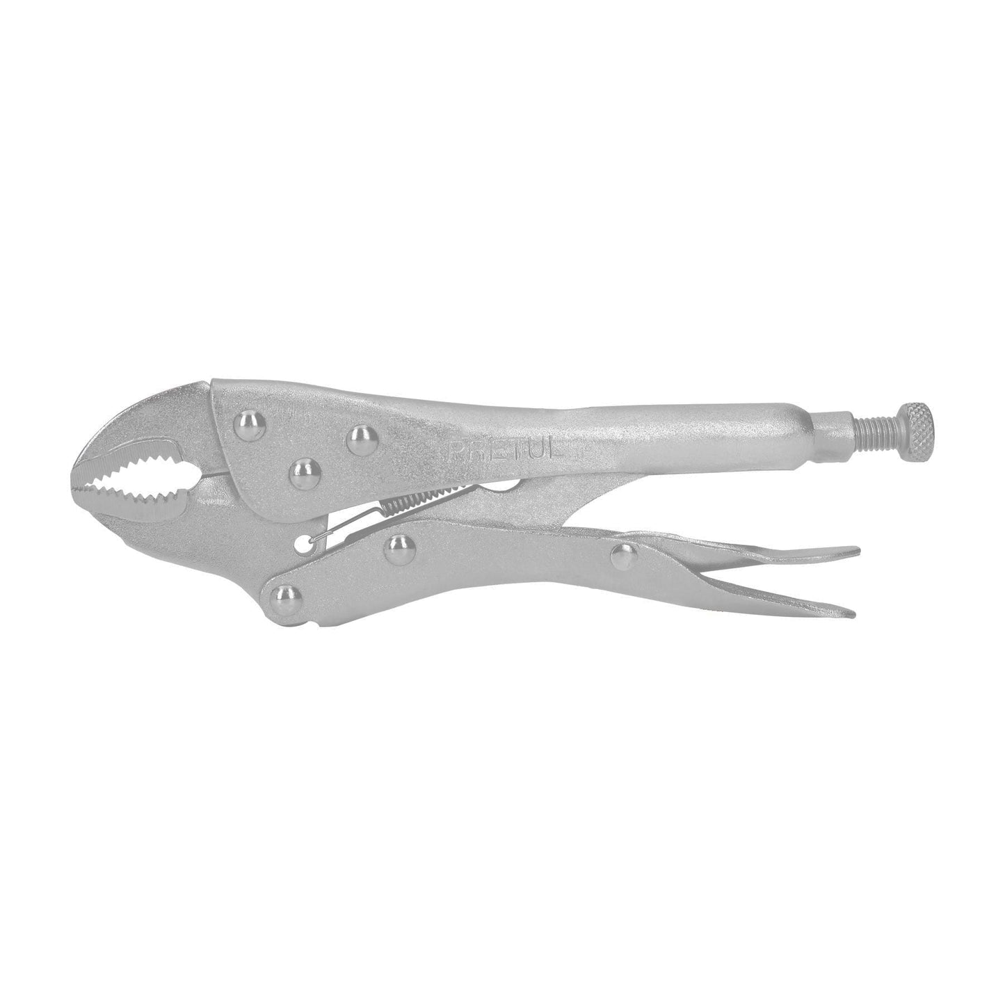 Pinza de presión 7", mordaza curva, pretul