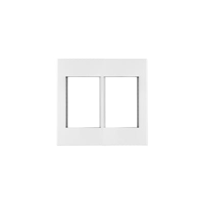 Placa 2 ventanas, 6 módulos, línea Española, color blanco
