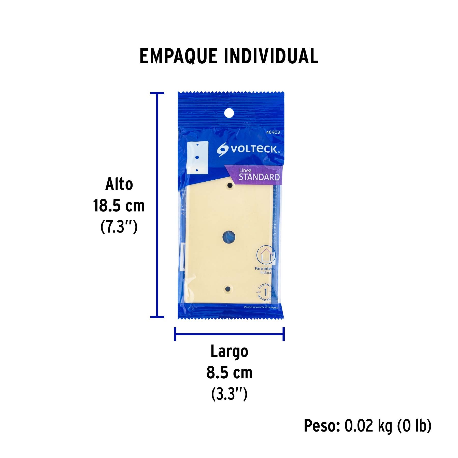 Placa pasacable, de ABS, línea Standard