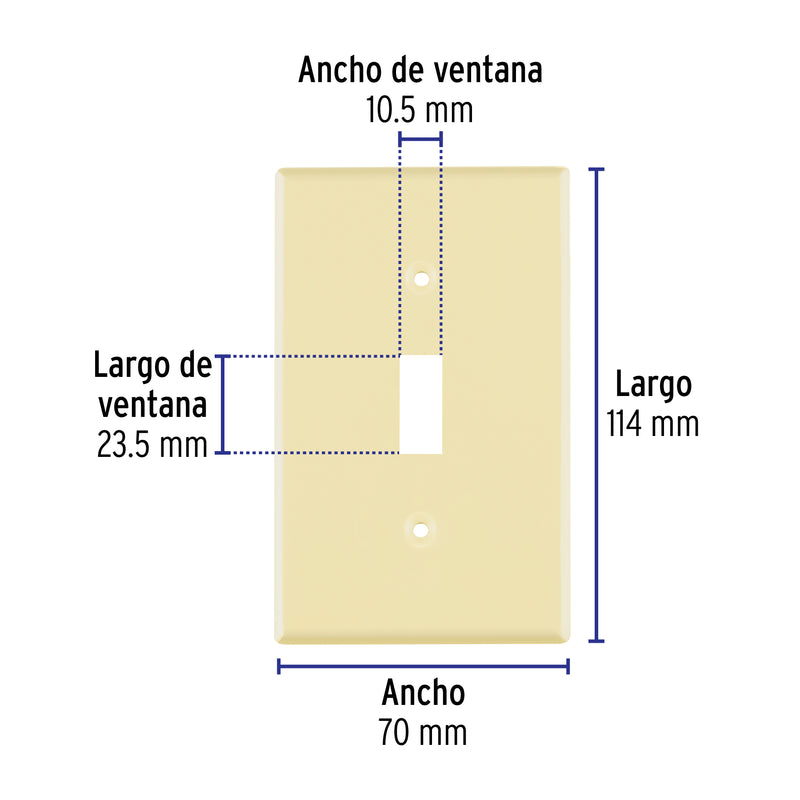 Placa para interruptor vertical, de ABS, línea Standard