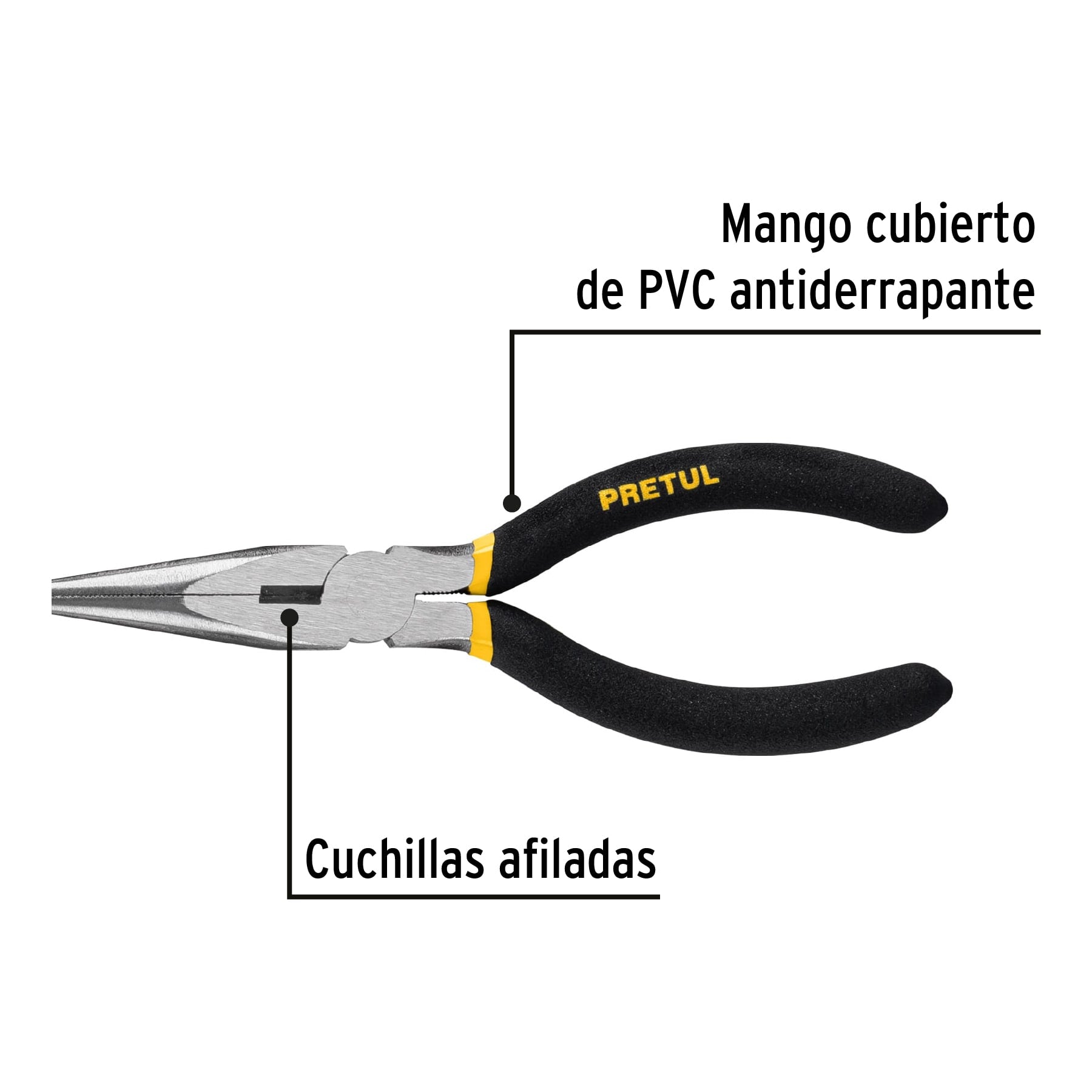 Pinza de punta y corte 6", pretul