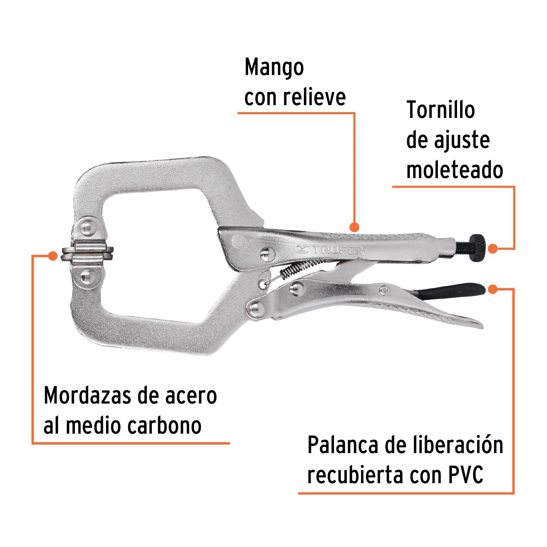 Pinza de presión tipo "c" de 6", con mordaza autoajustable