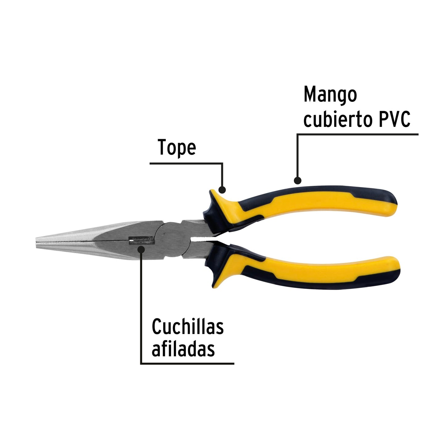 Pinza de punta y corte 7", mango comfort grip, Pretul