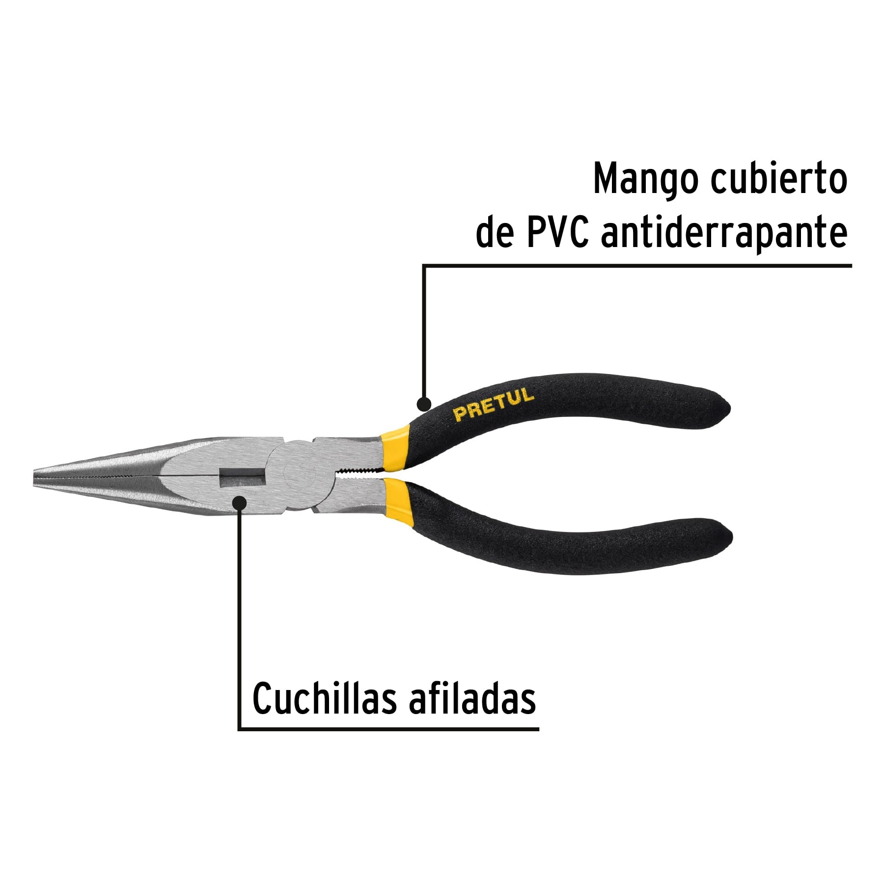 Pinza de punta y corte 7", pretul