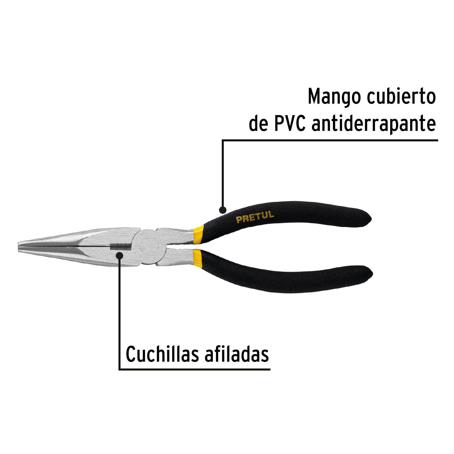 Pinza de punta y corte 8", pretul