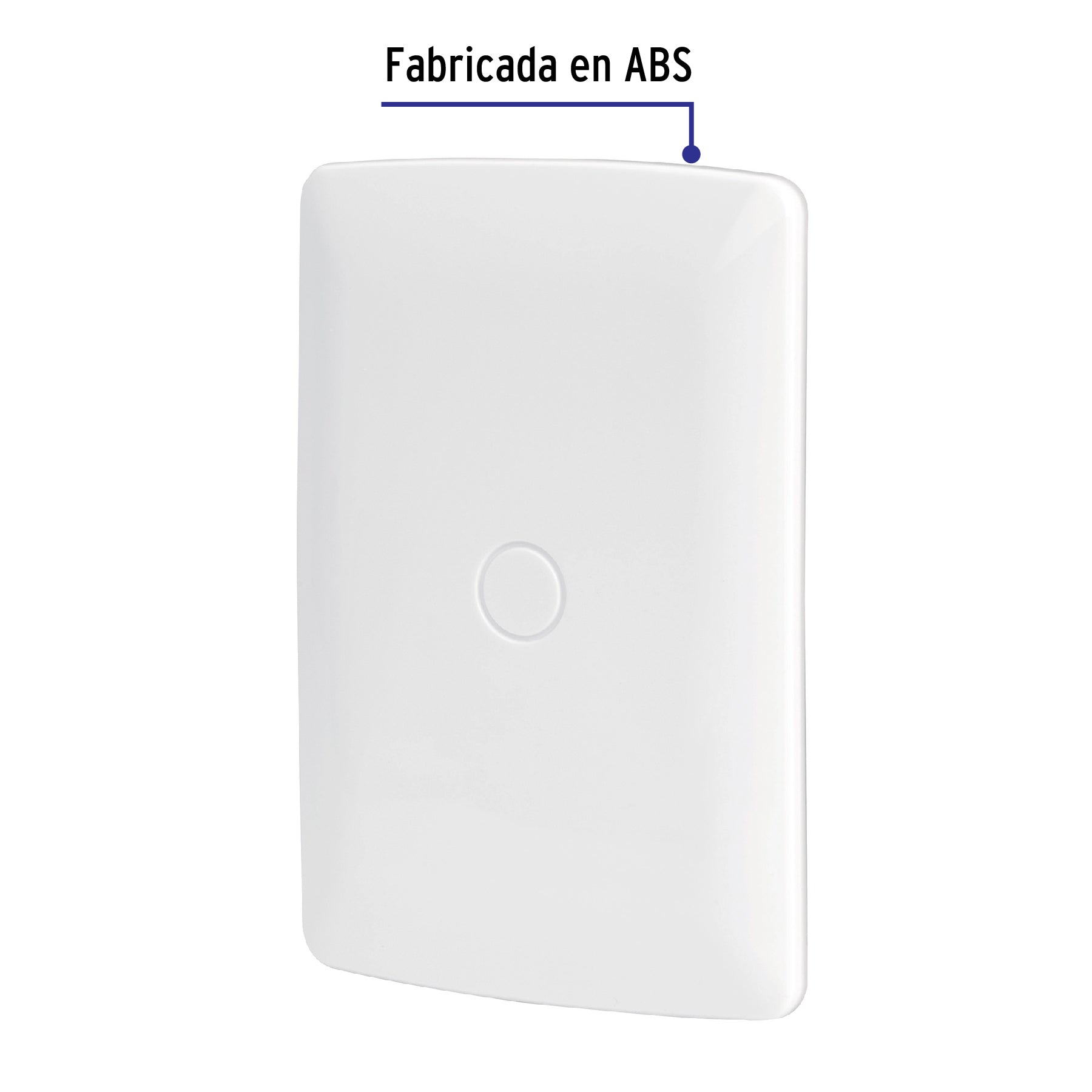 Placa de ABS, ciega, línea Italiana, color blanco