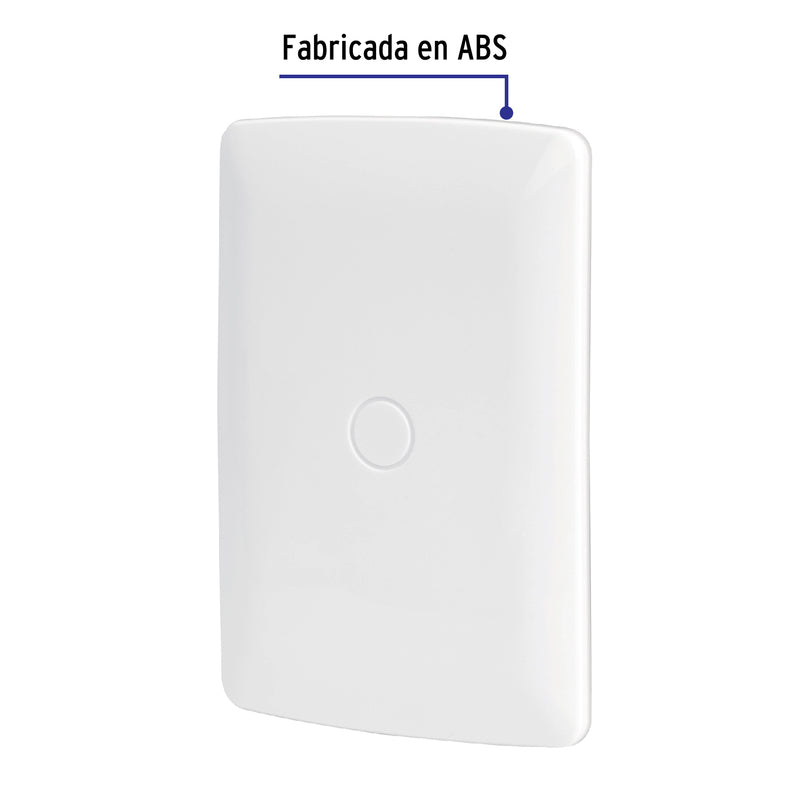 Placa de ABS, ciega, línea Italiana, color blanco