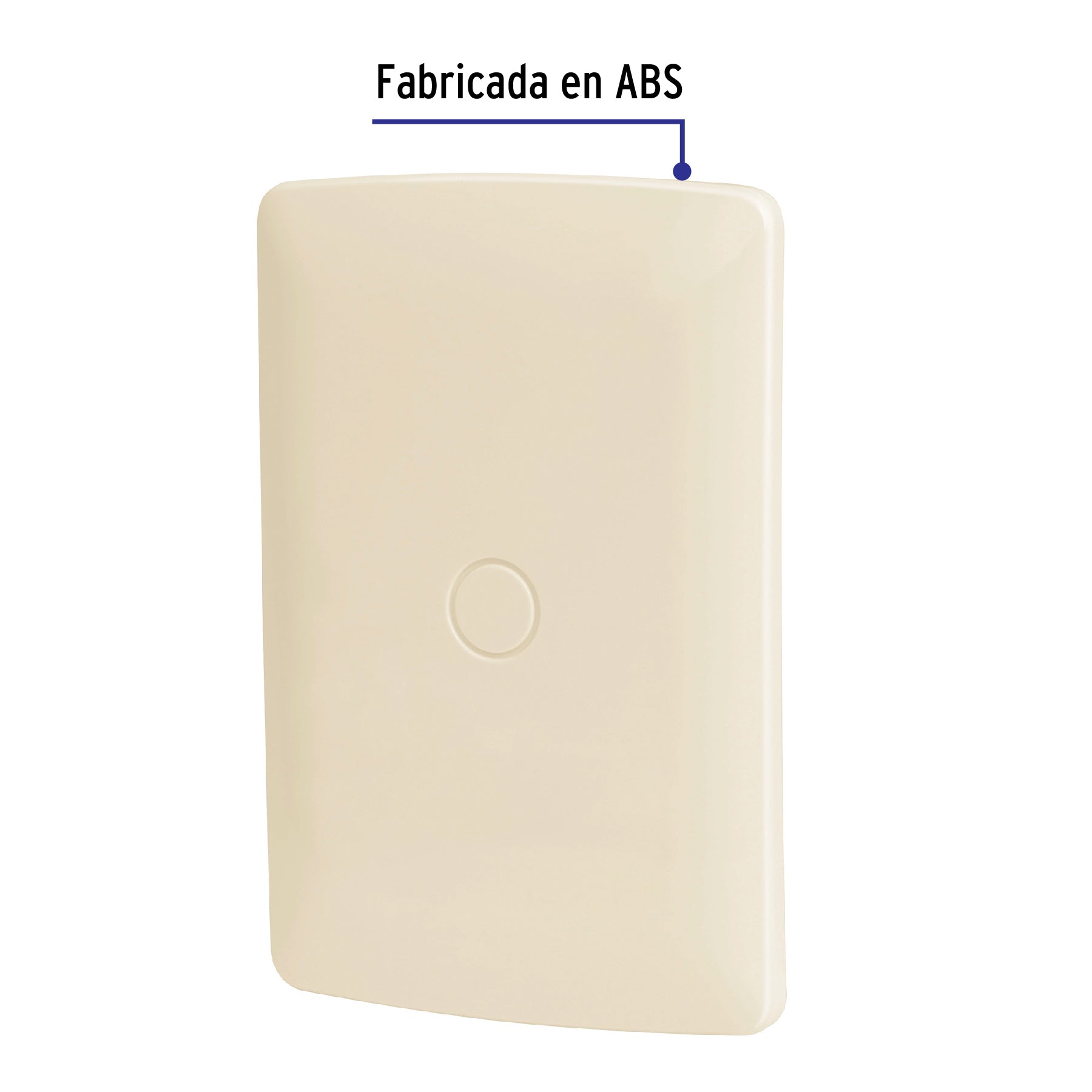 Placa de ABS ciega, línea Italiana, color marfil