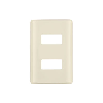 Placa 2 módulos, marfil, línea Volteck Basic