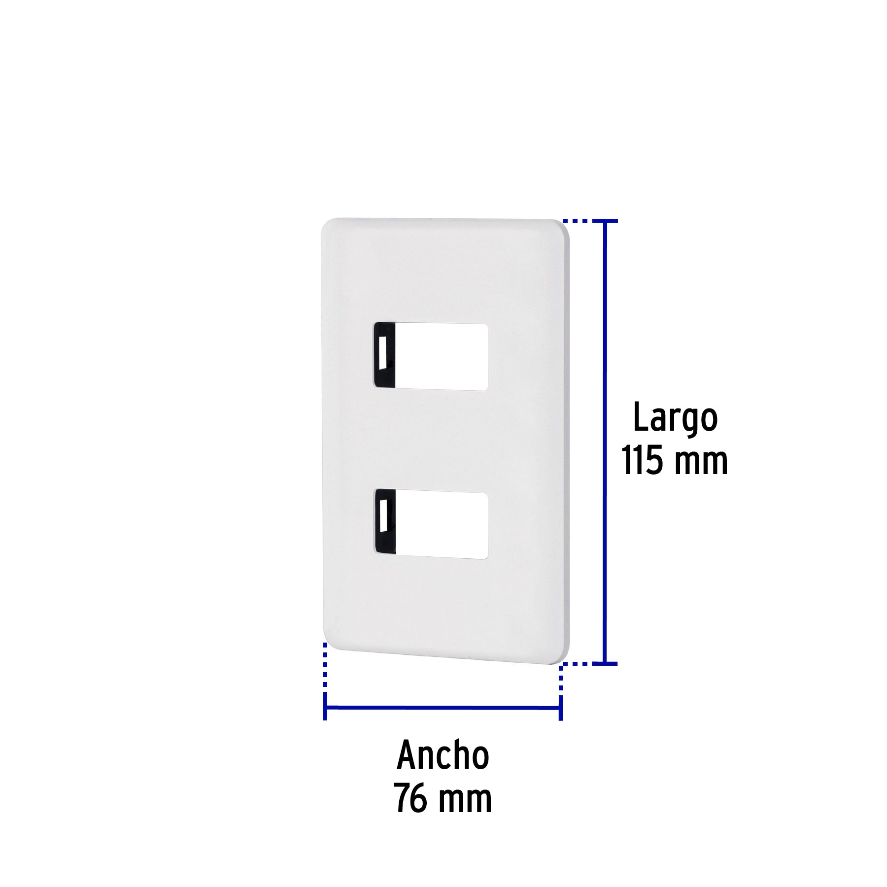 Placa 2 módulos de ABS, línea Basic, blanca