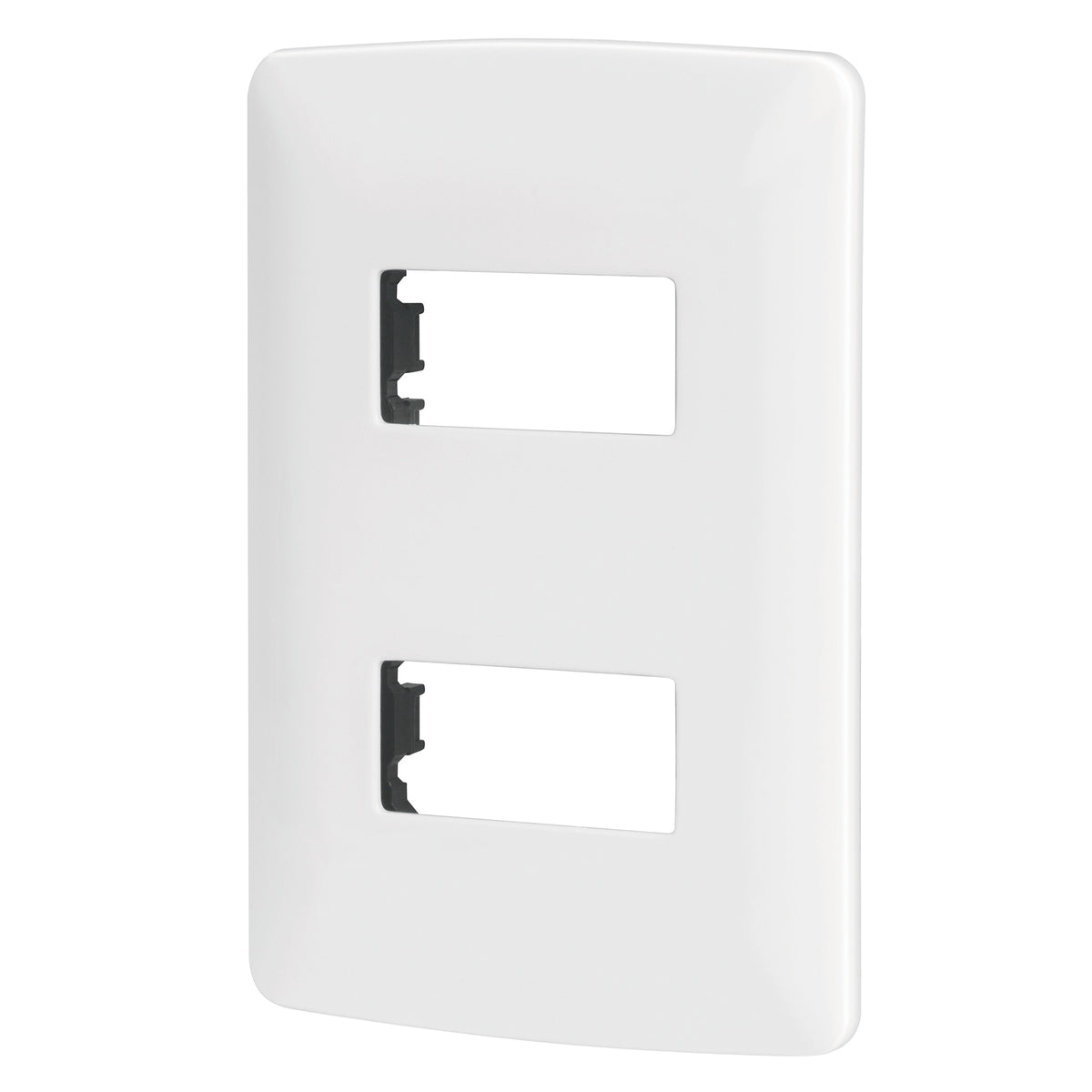Placa 2 módulos de ABS, línea Italiana, color blanco