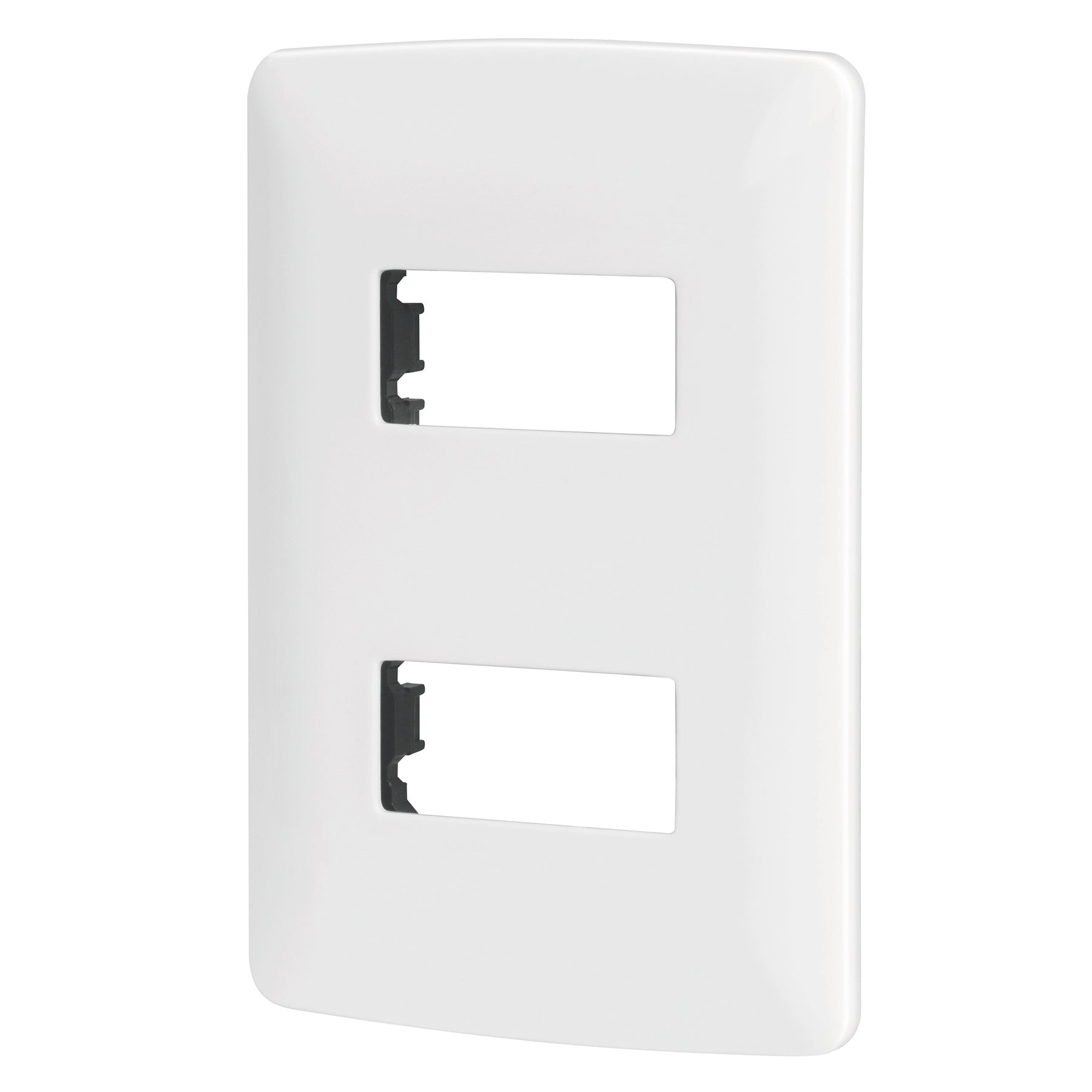 Placa 2 módulos de ABS, línea Italiana, color blanco