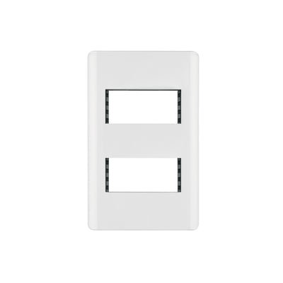 Placa blanca de 2 ventanas 1 módulo, línea Lisboa, Volteck