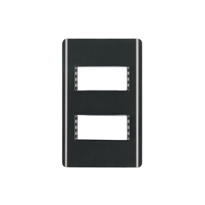 Placa negra de 2 ventanas 1 módulo, línea Lisboa, Volteck