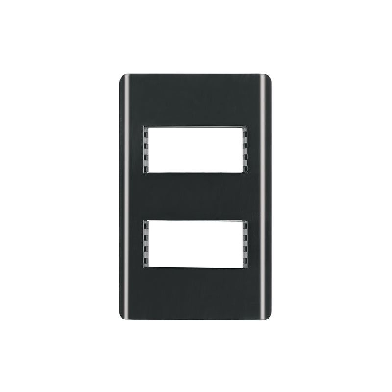 Placa negra de 2 ventanas 1 módulo, línea Lisboa, Volteck