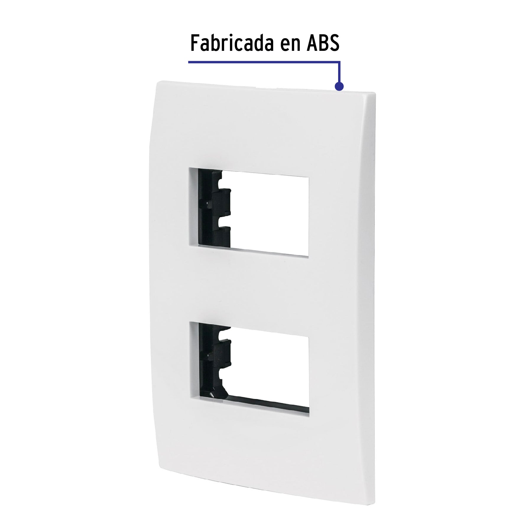 Placa 2 módulos de ABS, línea Oslo, color blanco