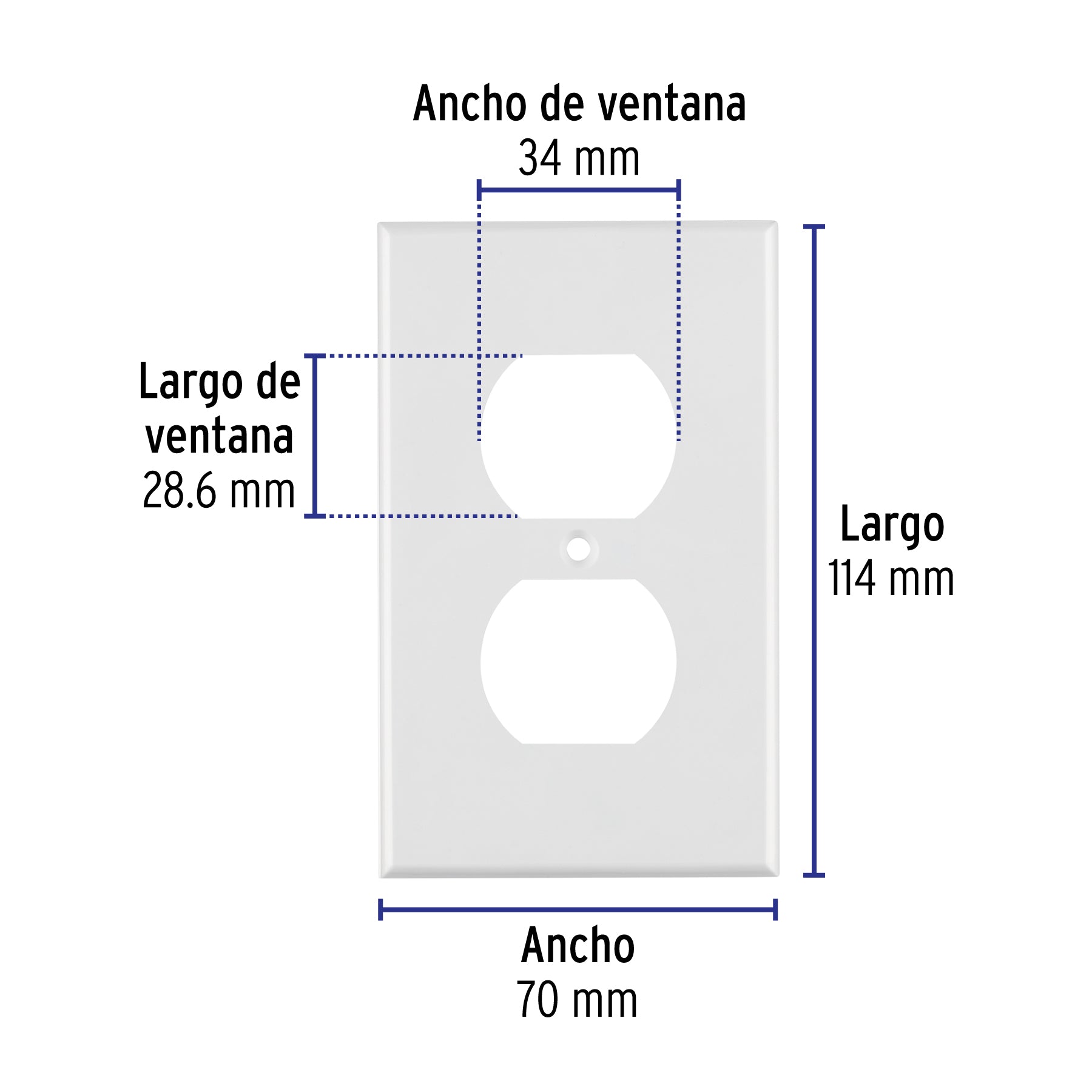 Placa de ABS dúplex, Standard, blanco Volteck