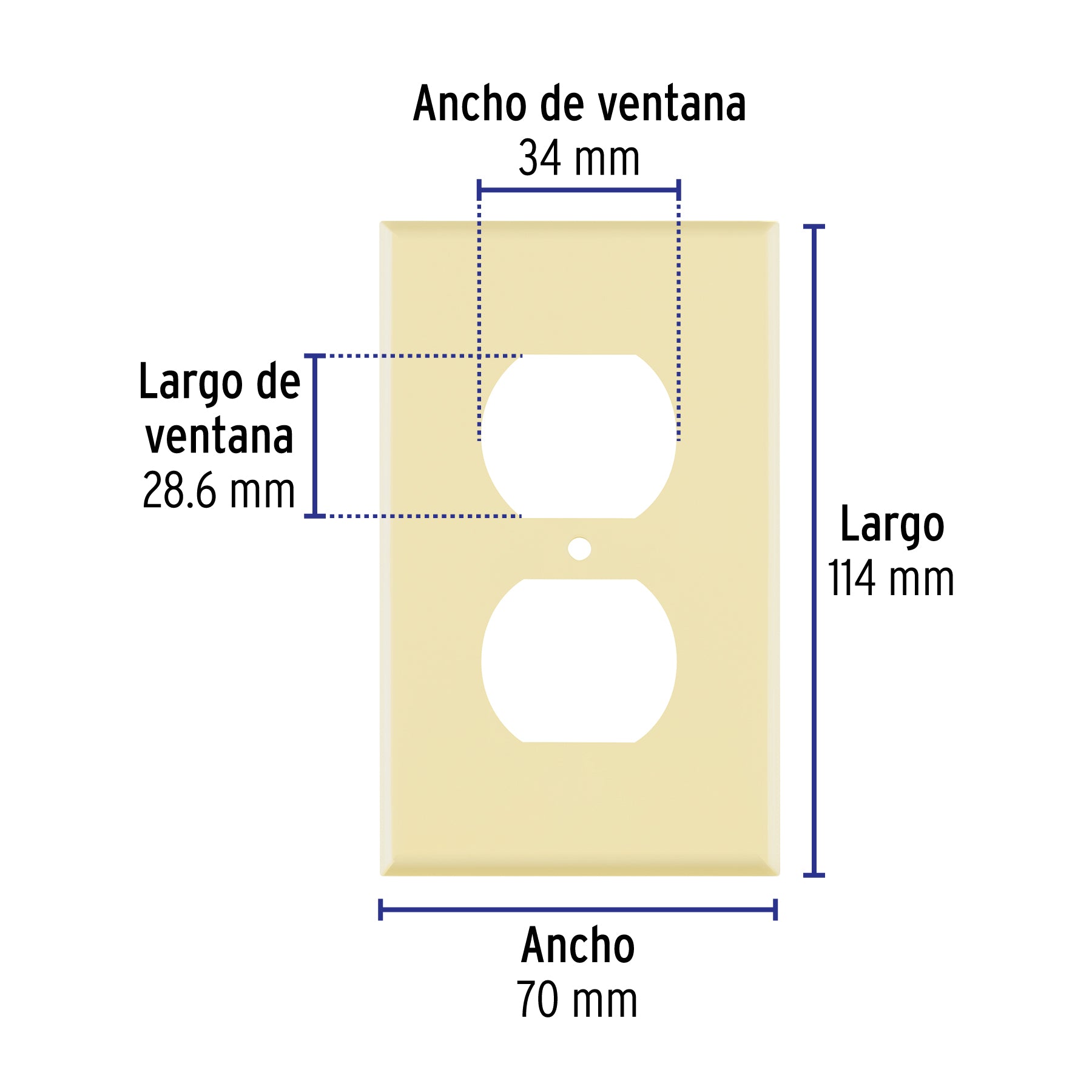 Placa dúplex, de ABS, línea Standard