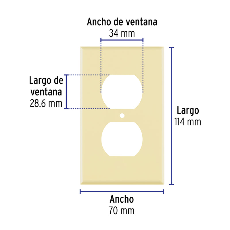 Placa dúplex, de ABS, línea Standard