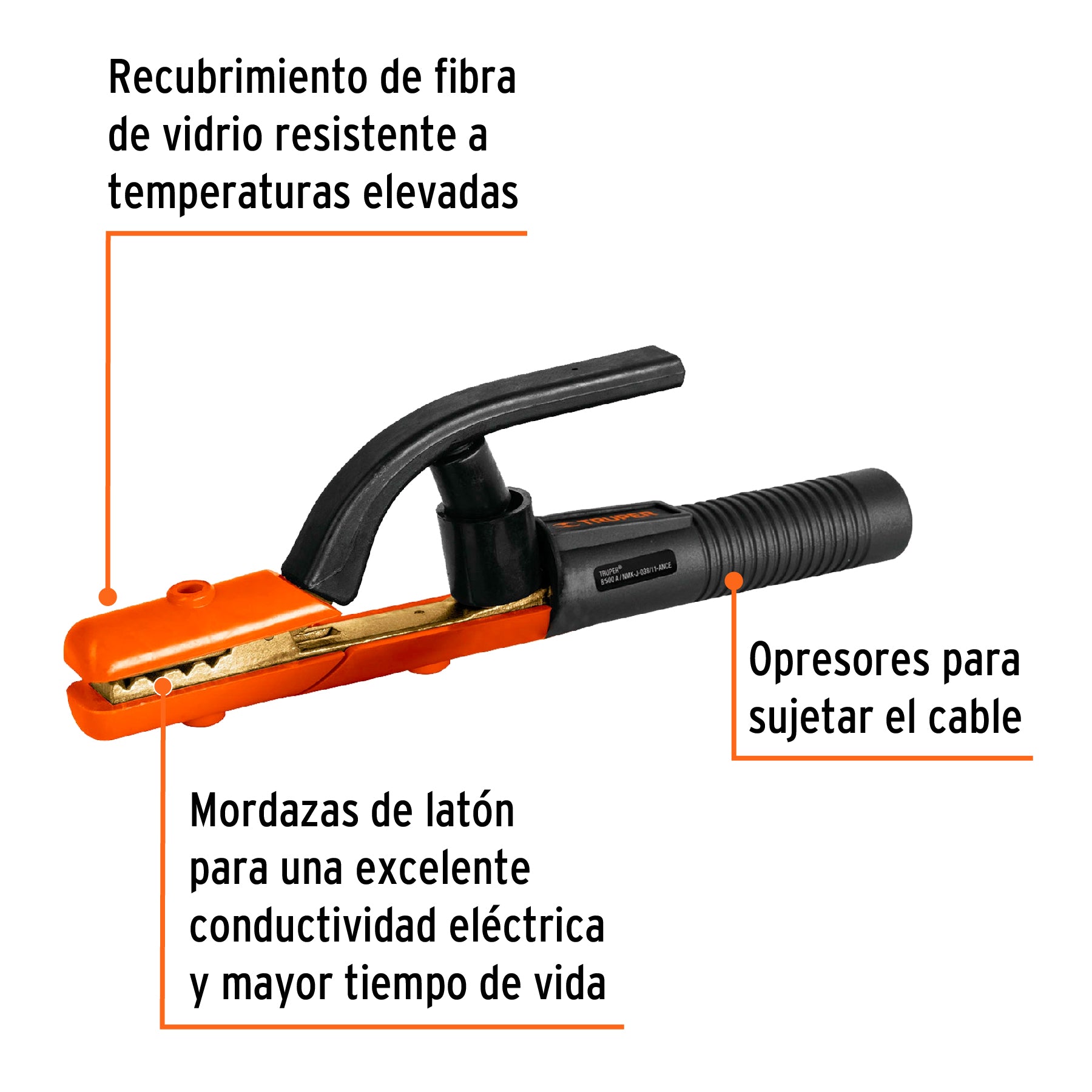 Pinza porta electrodo de 500 a