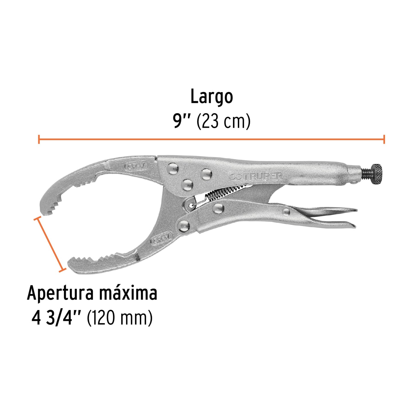 Pinza de presión 9" para filtros de aceite