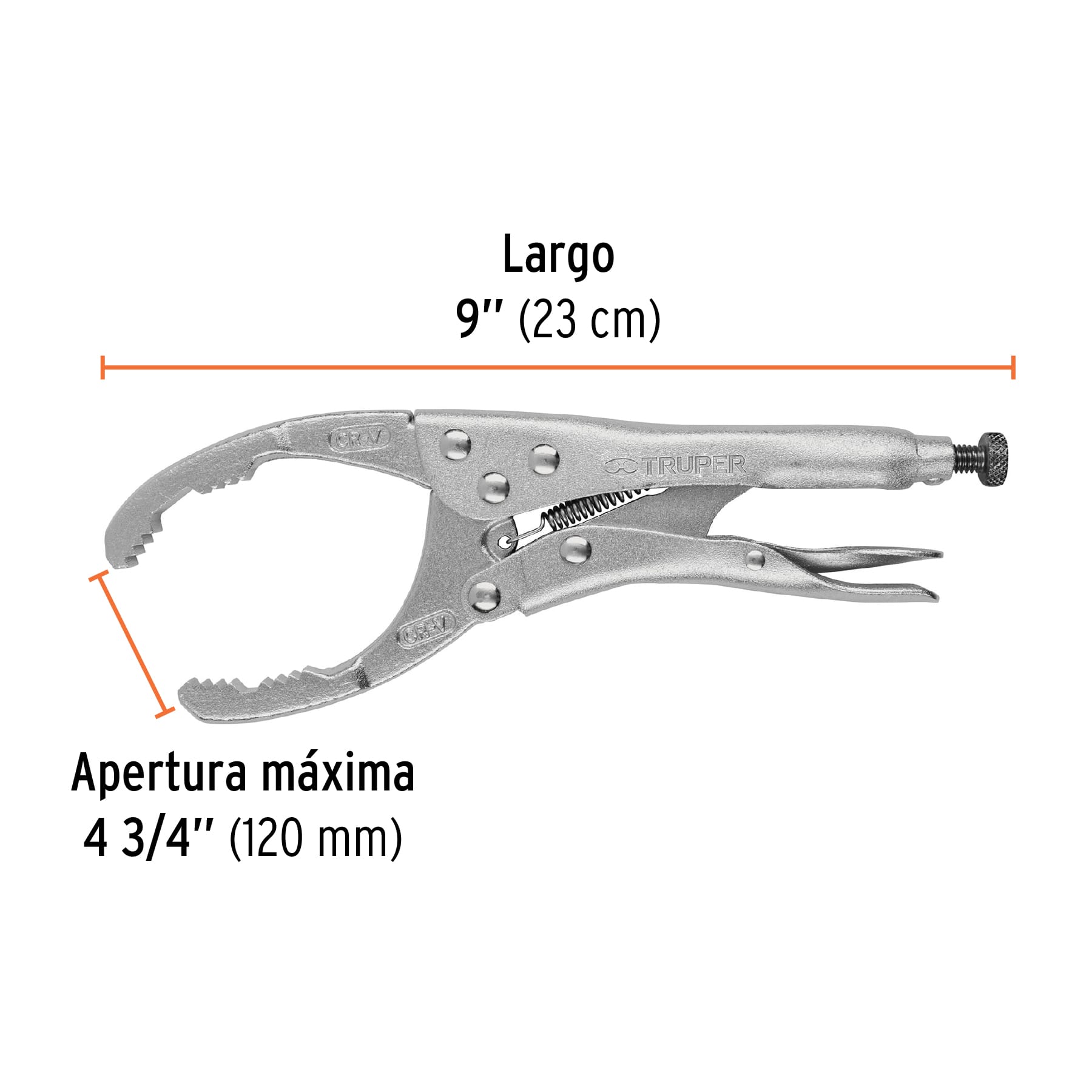 Pinza de presión 9" para filtros de aceite