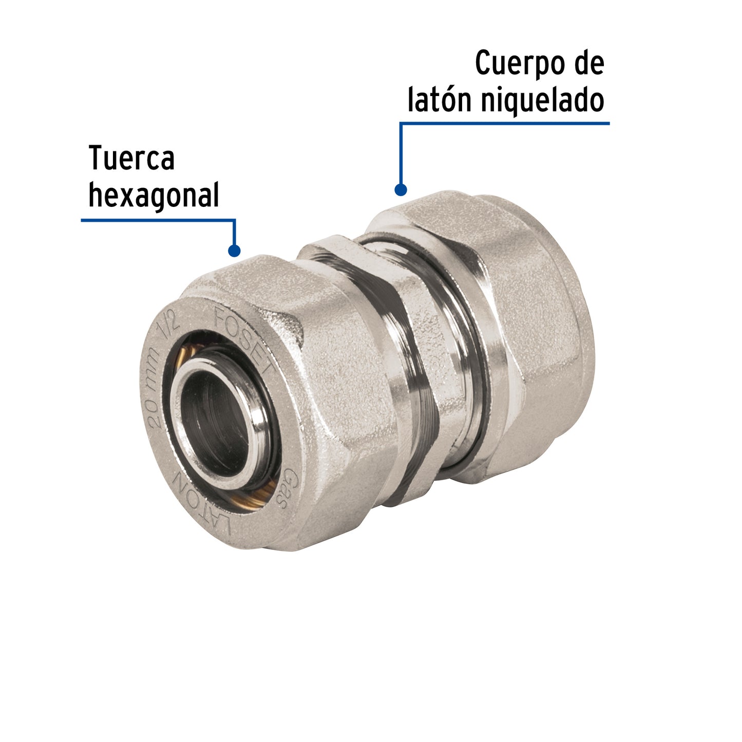 Cople de compresión para PEALPE, 1/2', Foset