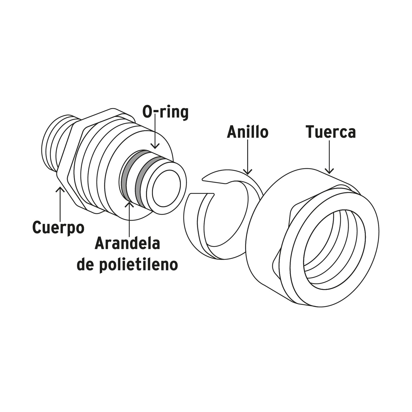 Codo 90° para PEALPE, 1/2', Foset