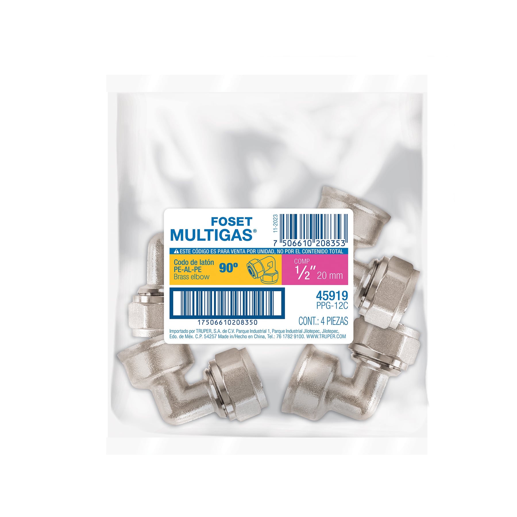 Codo 90° para PEALPE, 1/2', Foset