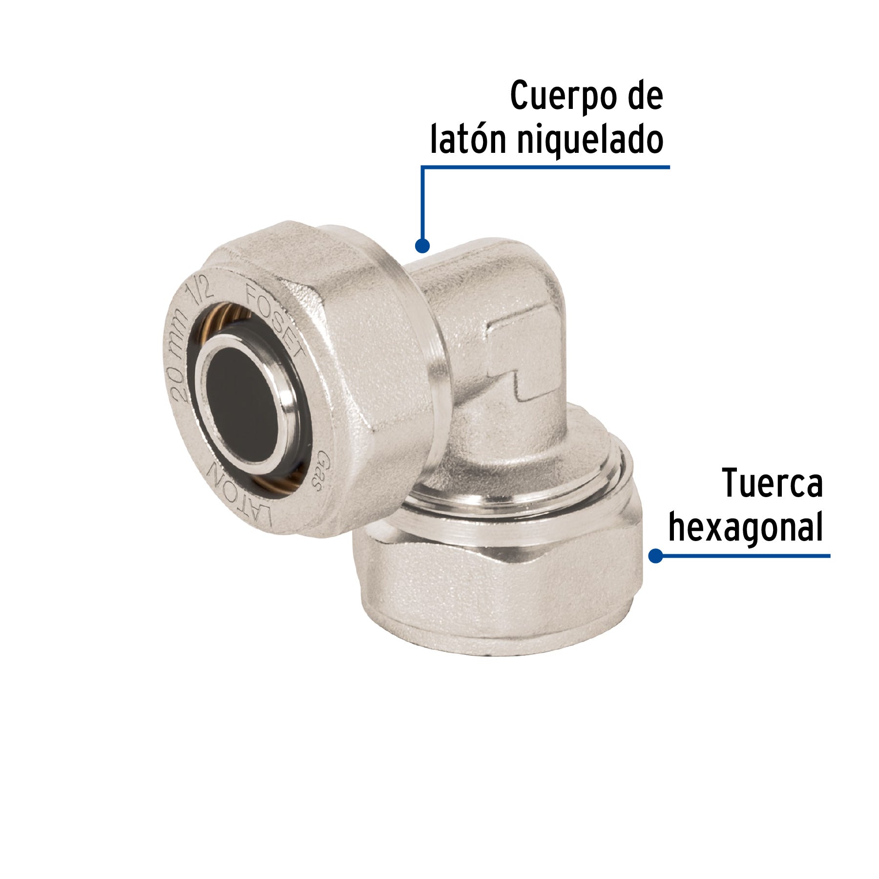 Codo 90° para PEALPE, 1/2', Foset