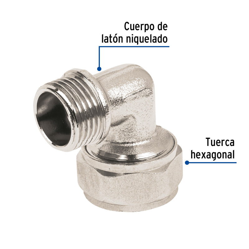 Codo 90° para PEALPE, 1/2', con rosca macho, Foset
