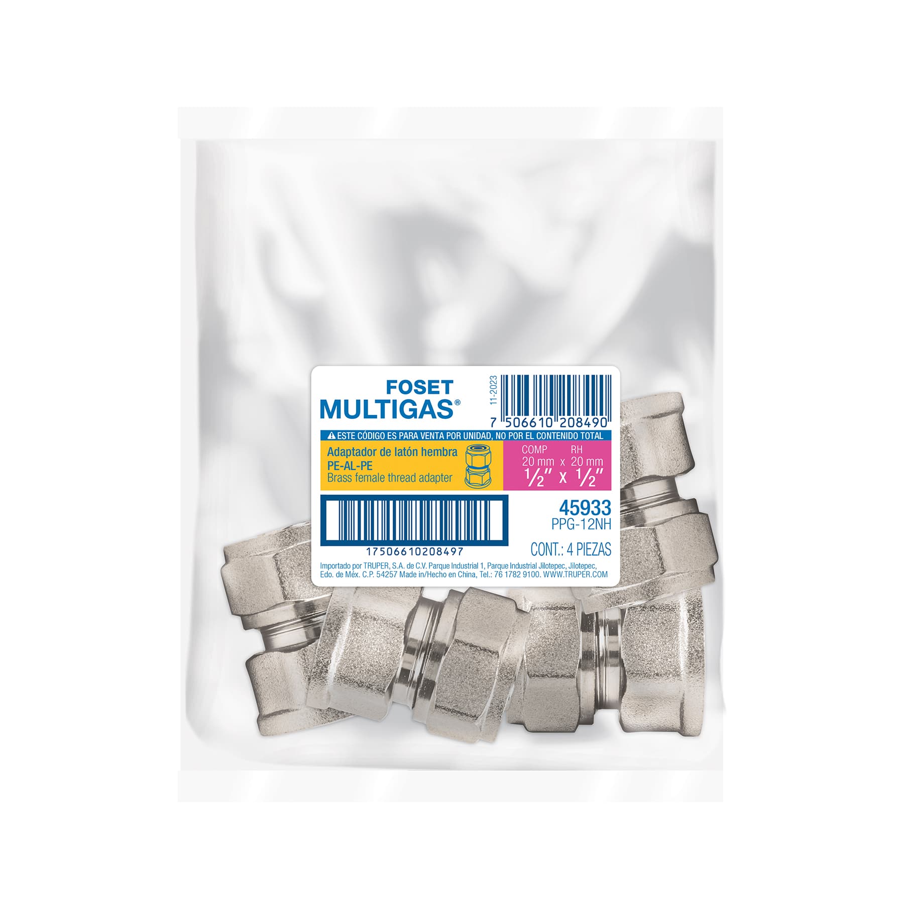Conector para PEALPE, 1/2', con rosca hembra, Foset