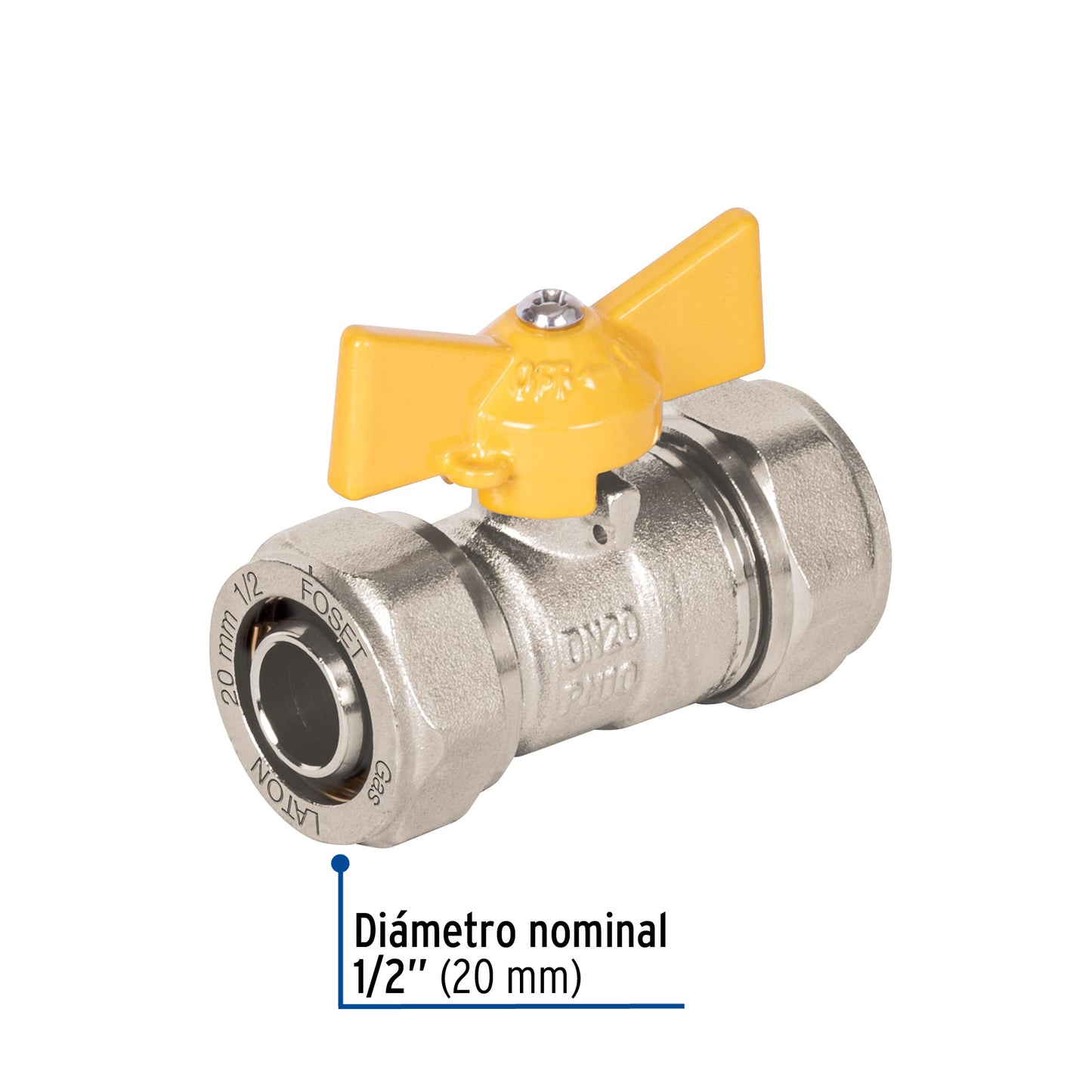 Válvula esfera para PE-AL-PE, 1/2', Foset
