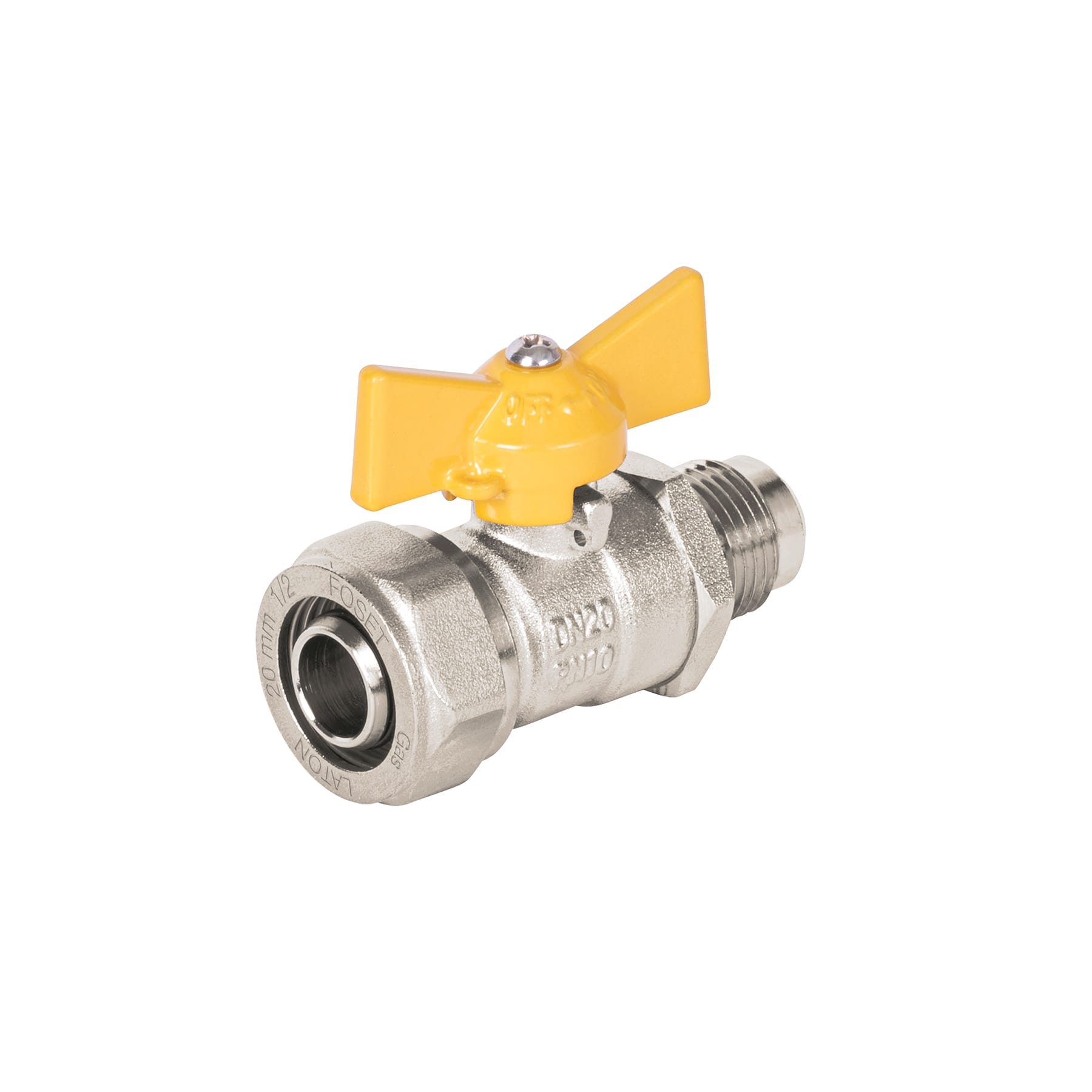 Válvula esfera para PE-AL-PE, 1/2'a flare 3/8', Foset
