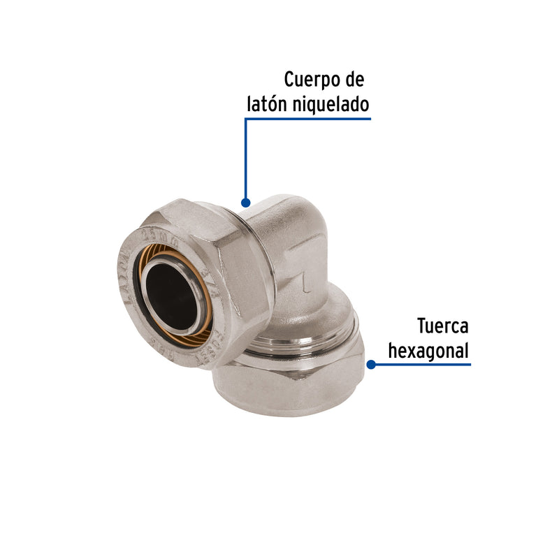 Codo 90° para PEALPE, 3/4', Foset