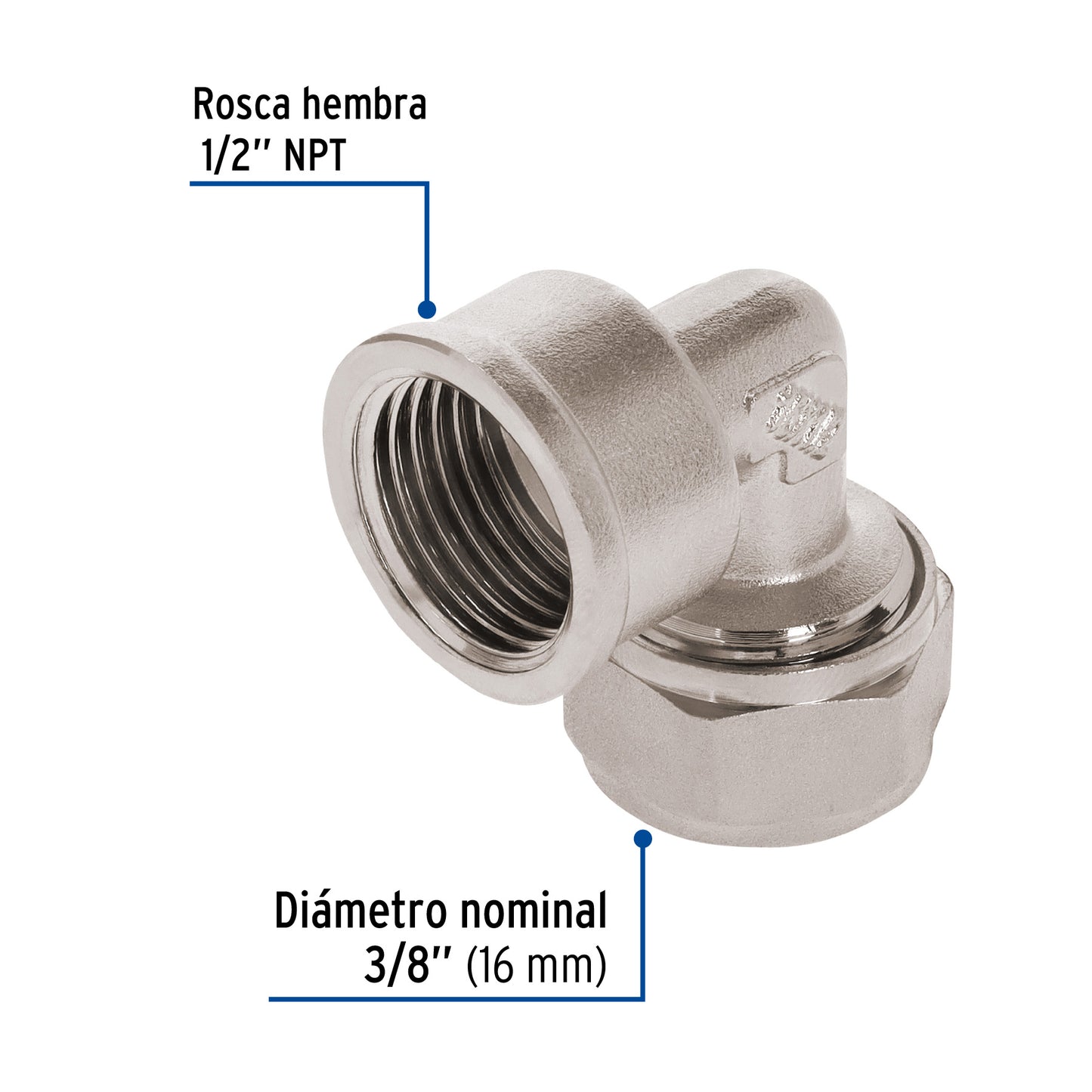 Codo 90° para PEALPE, 3/8', con rosca hembra, Foset