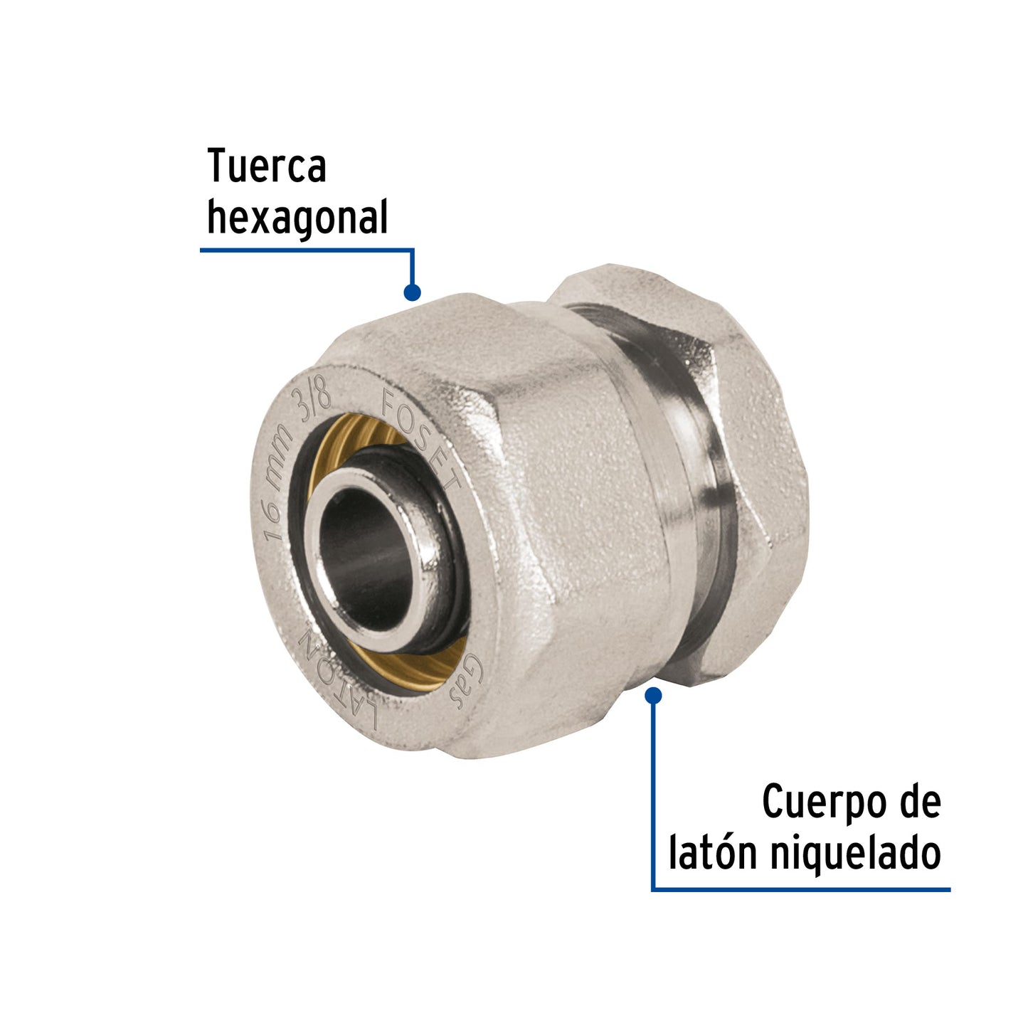 Tapón para PE-AL-PE, 3/8', Foset