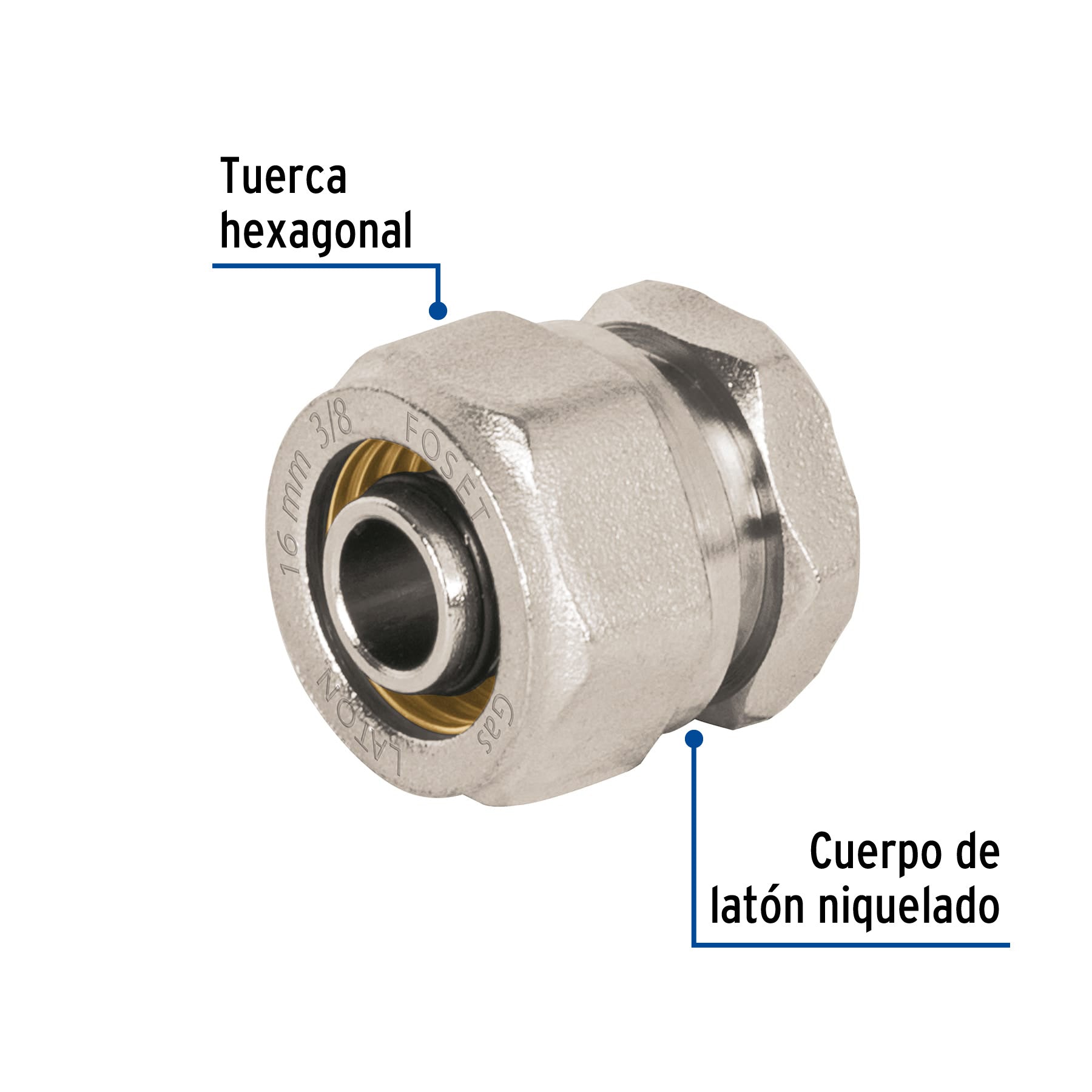 Tapón para PE-AL-PE, 3/8', Foset