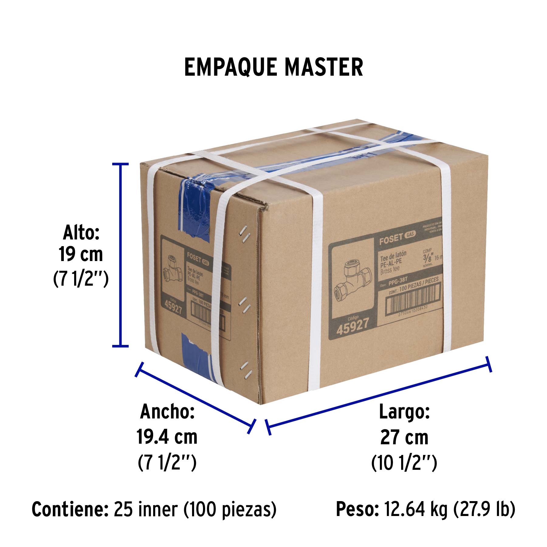 Tee para PEALPE, 3/8', Foset