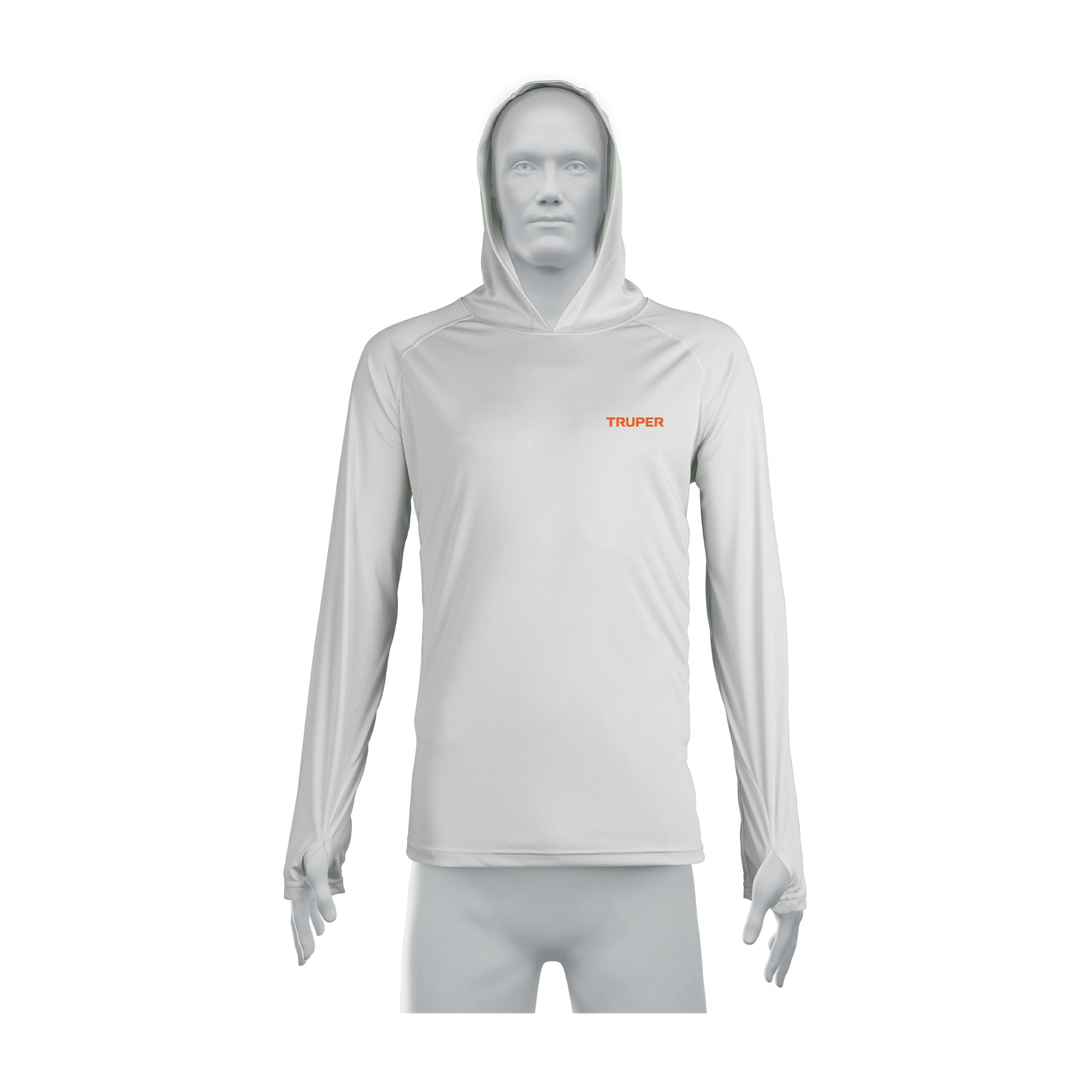 Playera protección solar,m. larga, c/gorro,hombre,G, TRUPER