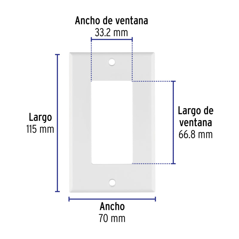 Placa 1 ventana, de policarbonato, línea Classic