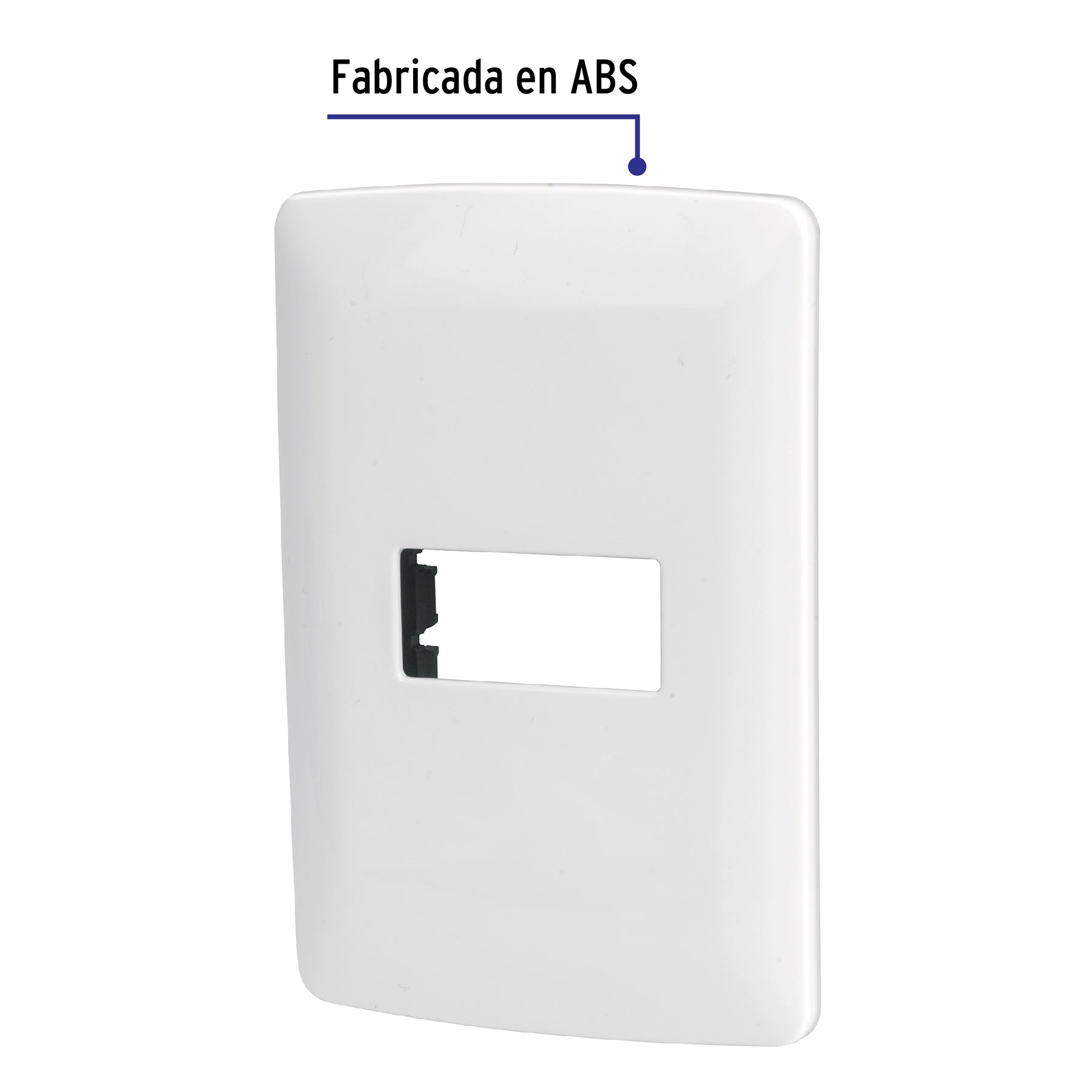 Placa 1 módulo de ABS, línea Italiana, color blanco