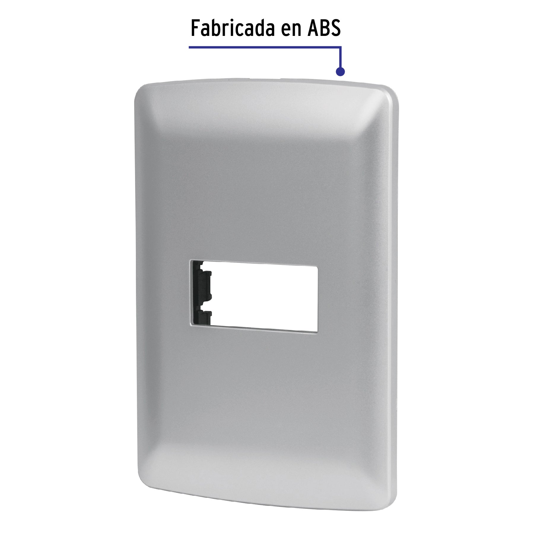 Placa 1 módulo de ABS, línea Italiana, color plata